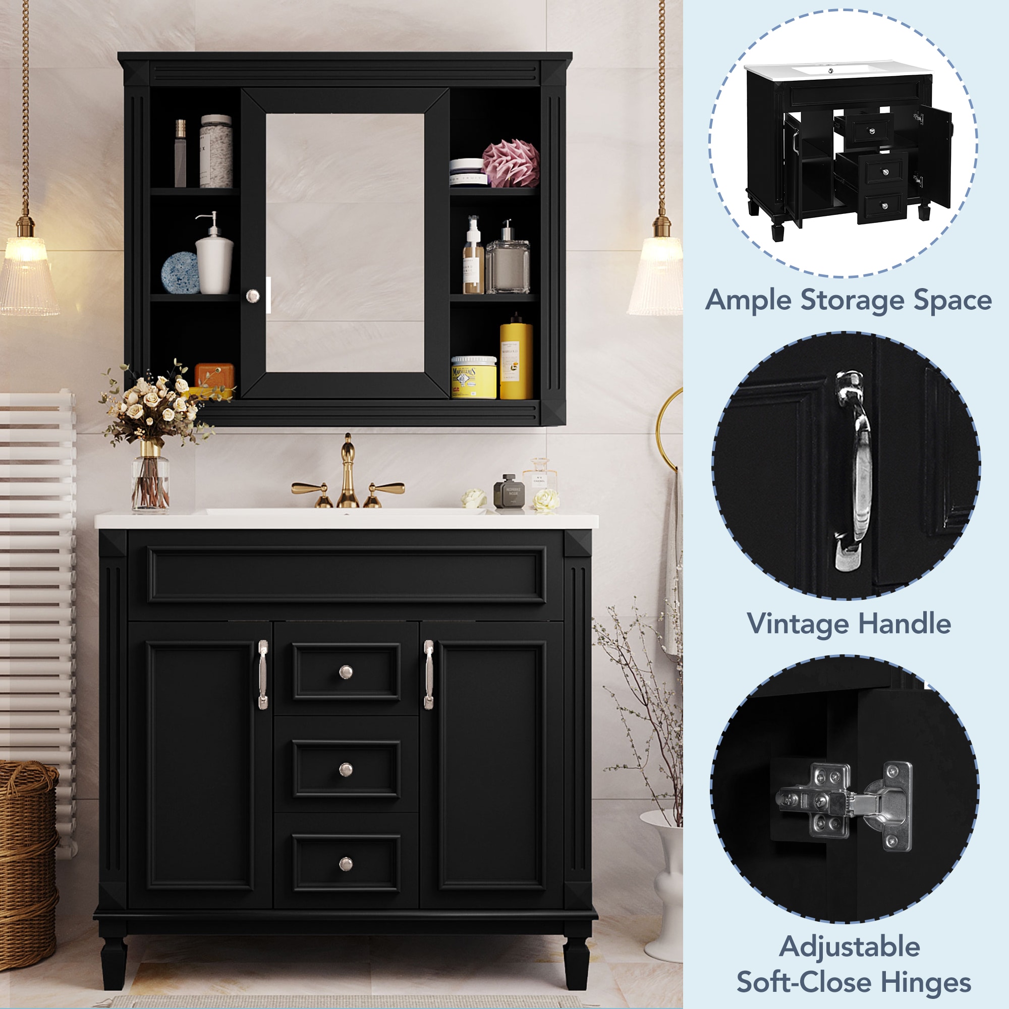 CASAINC CA-VBV-55388 Bath-Vanity-Combo - View #6