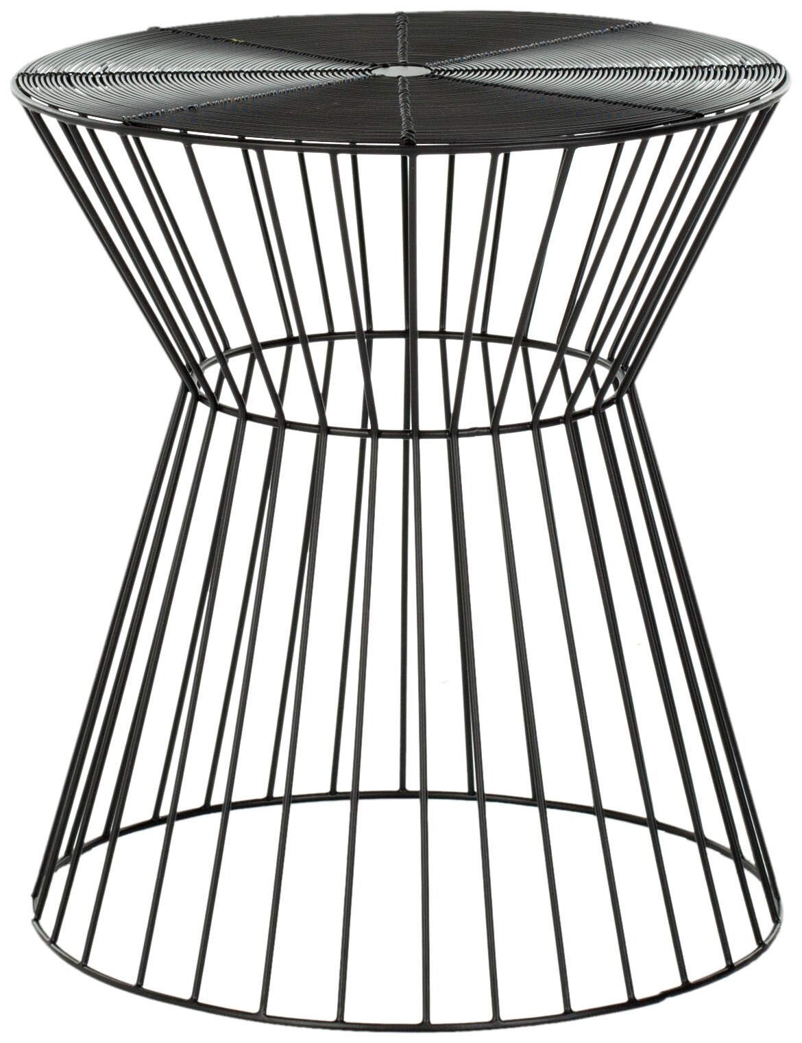 Safavieh FOX4511A Adele 15.4-in W x 17.3-in H Black Epoxy Metal Round Casual End Table