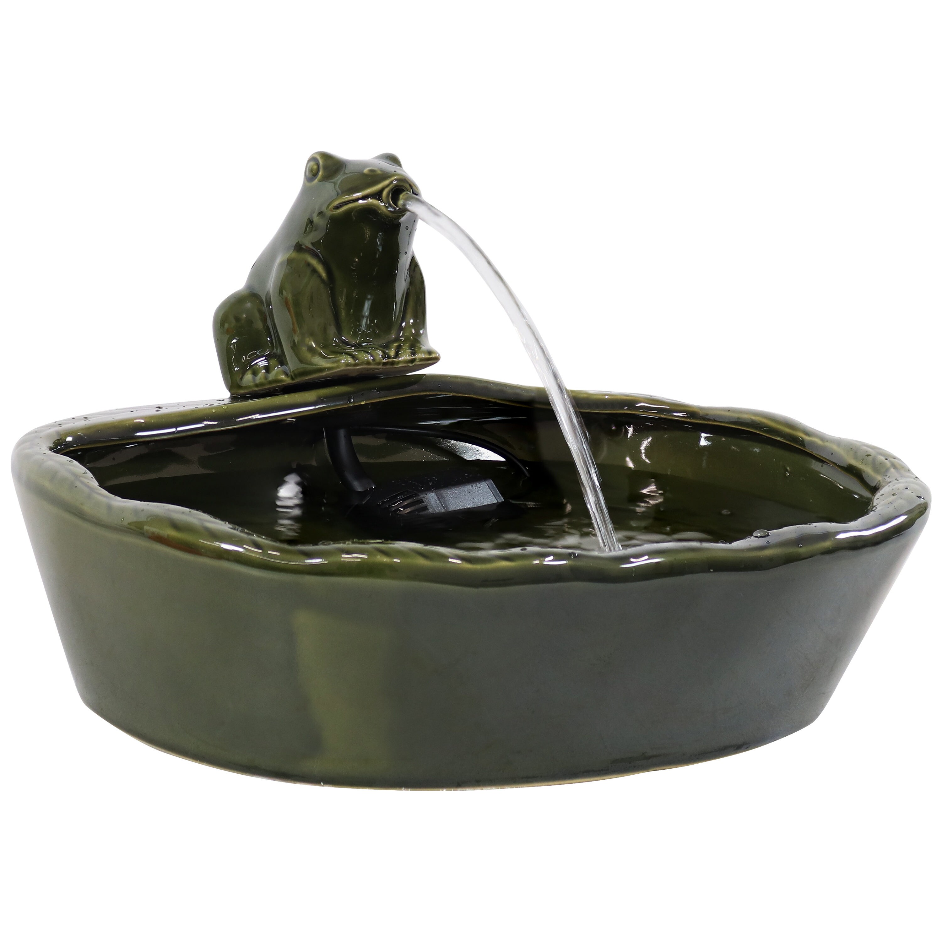 Sunnydaze Decor SL-0285 7-in H Ceramic Solar Outdoor Fountain Statue Pump Included