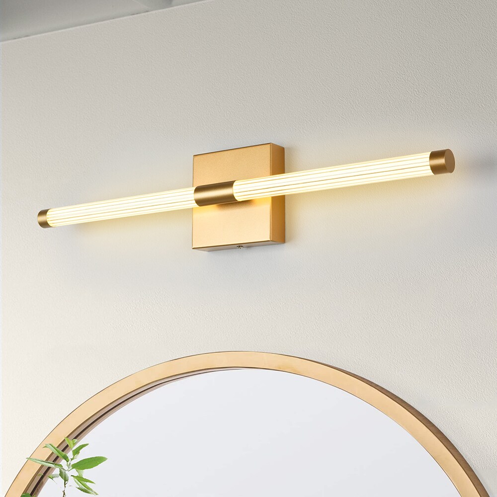 GoYeel 23.62-in 1-Light Gold LED Modern/Contemporary Vanity Light Bar ...