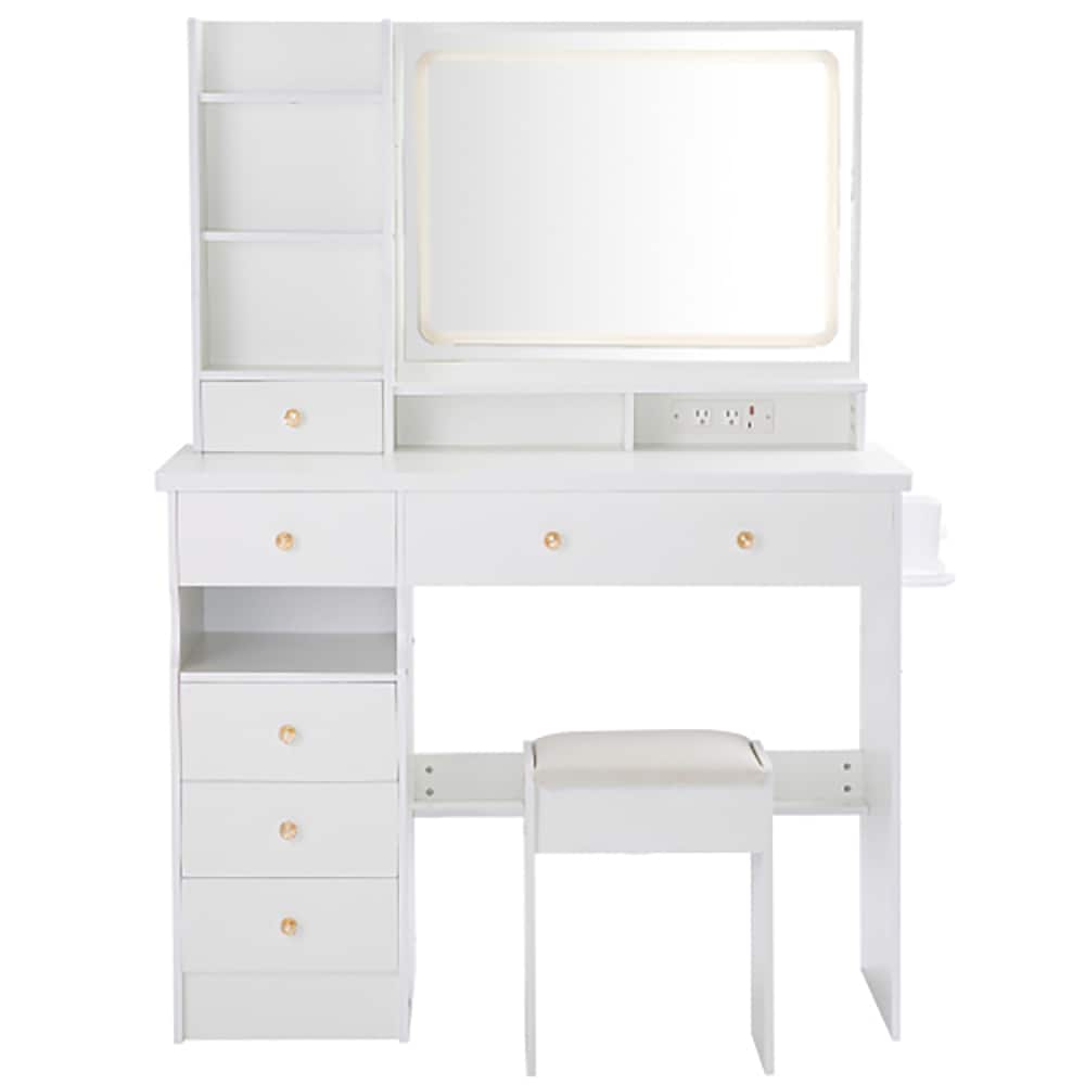Kahomvis AC-QPCRAZY-06 41-in White Makeup Vanity