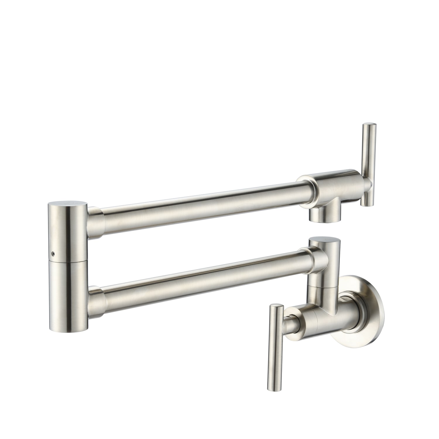 WELLFOR DTG-46PFBN DT Kitchen Faucet Pot Filler Brushed Nickel Double Handle Wall-mount Pot Filler Kitchen Faucet