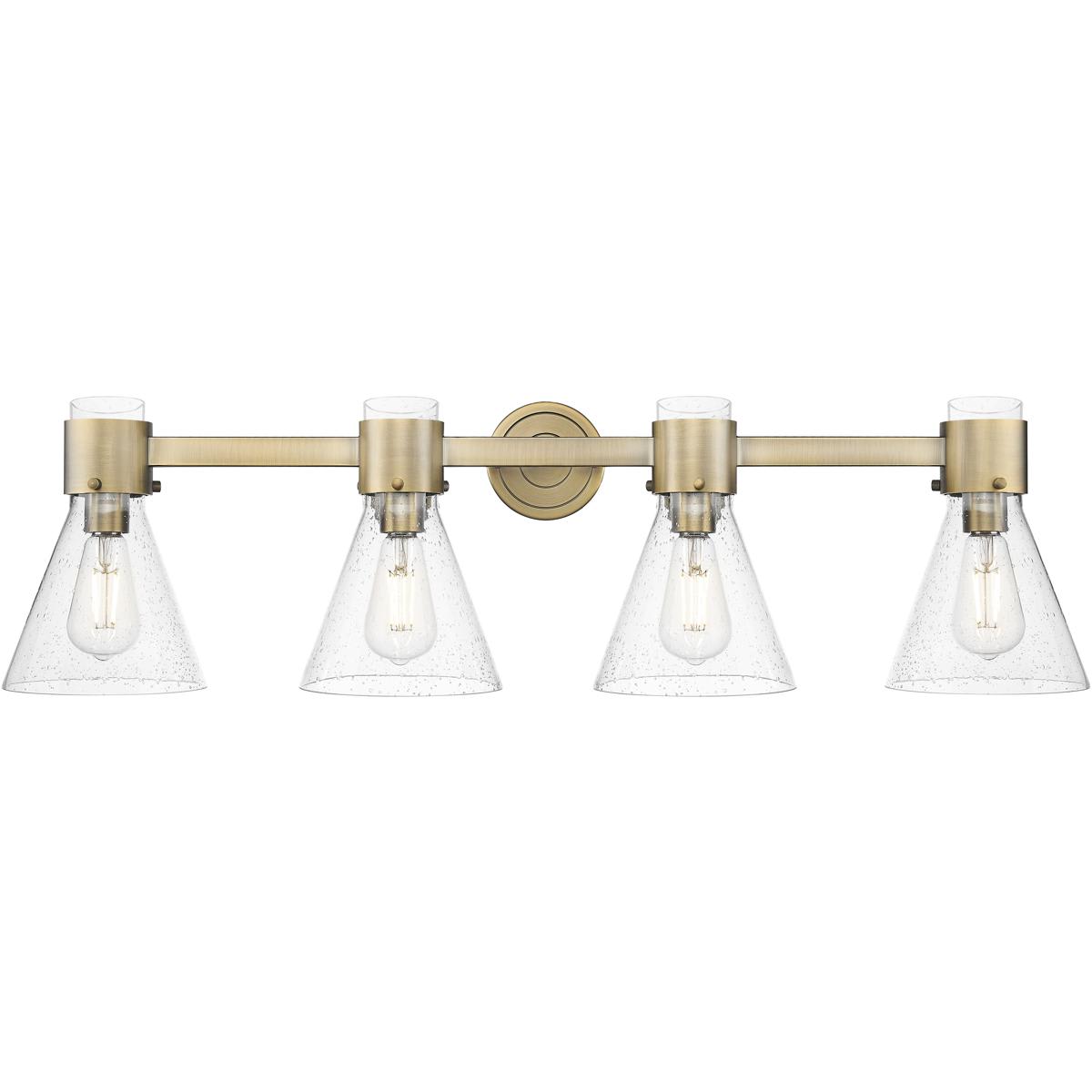 Innovations Lighting -  464-4W-BB-G464C-7SDY Lawton Cone Bathroom Vanity Light Brushed Brass