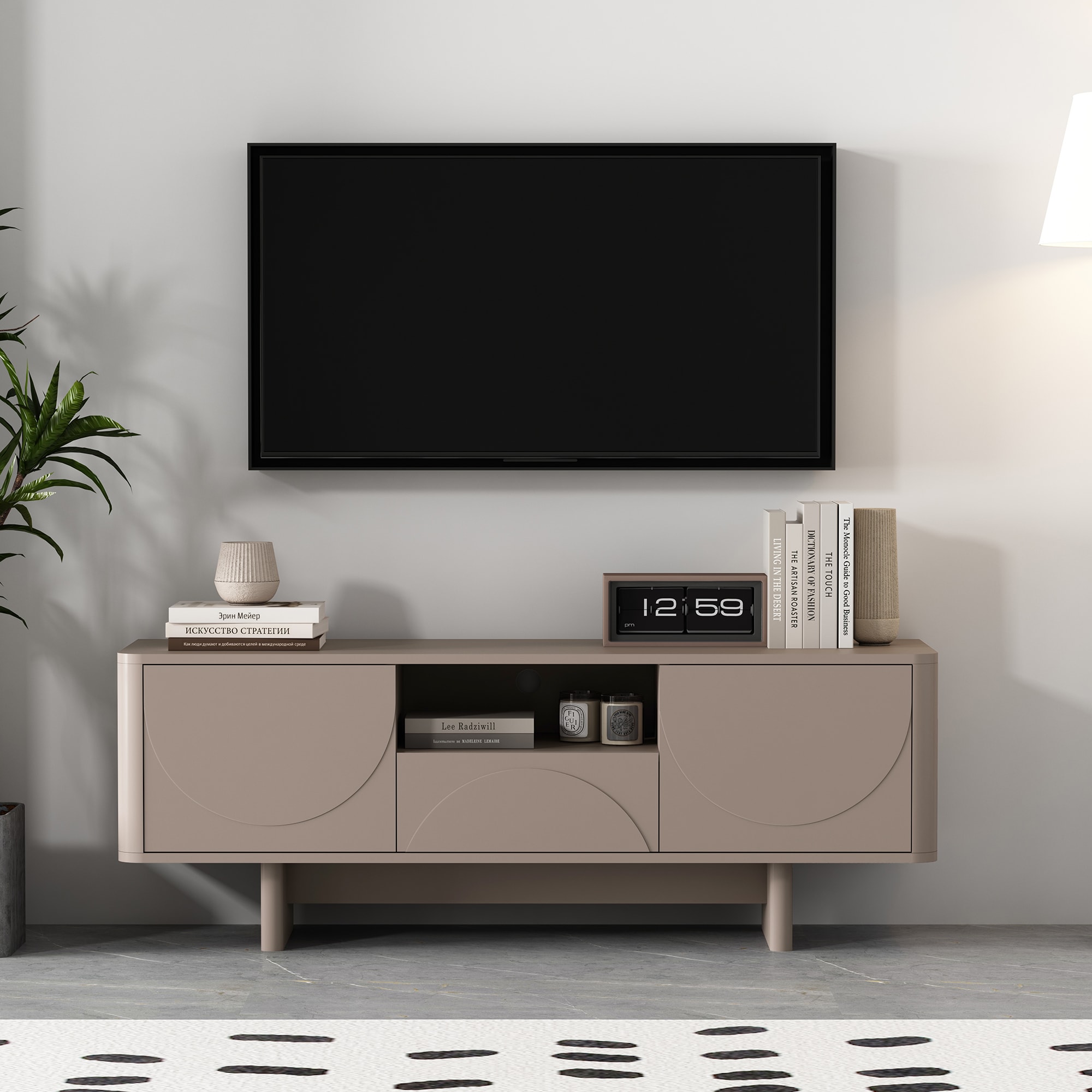 Manhattan Comfort TV007-MO Modern/Contemporary Mocha TV stand ( Accommodates TVs up to 55-in )