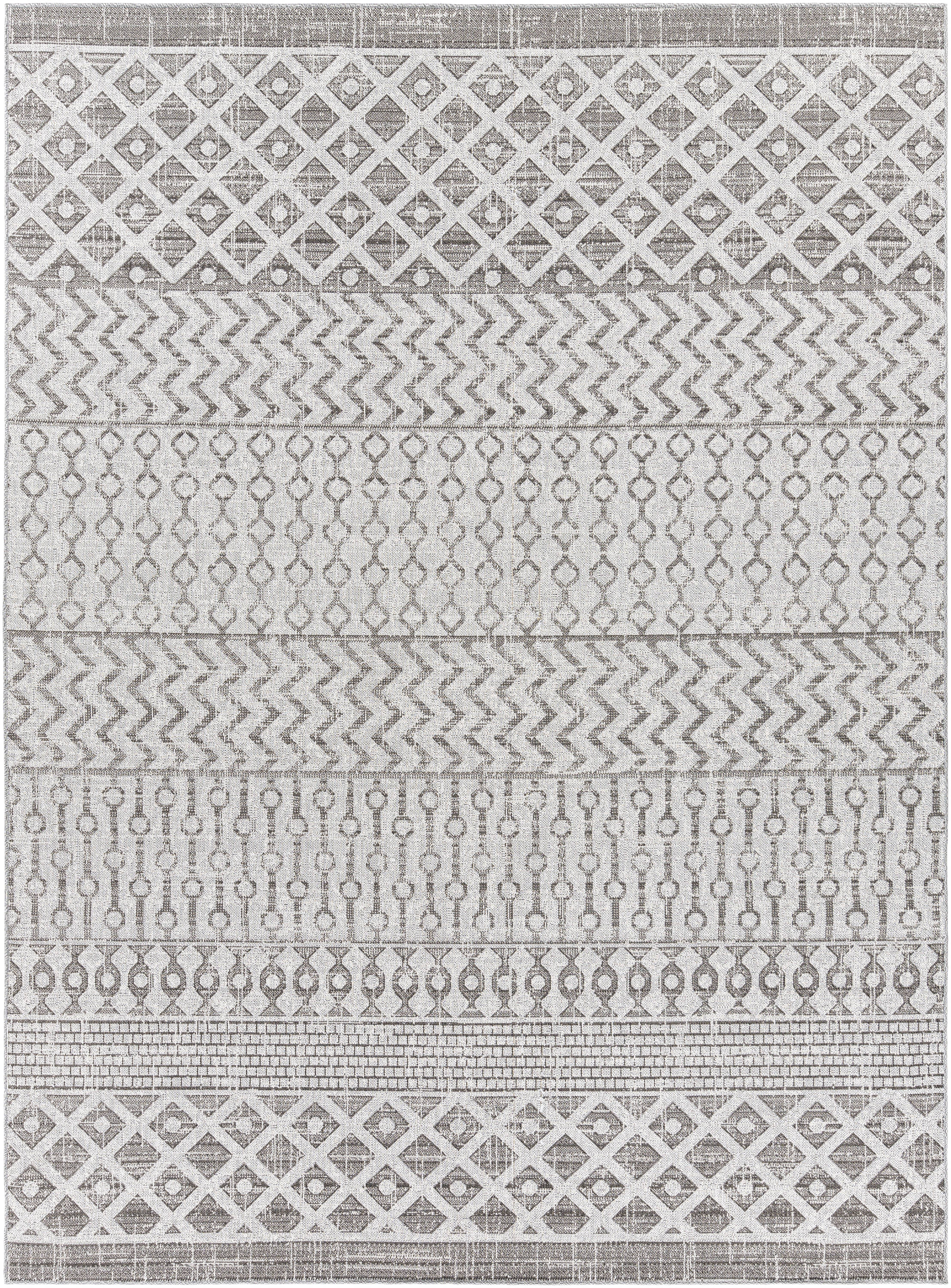 Surya VRD2305-710102 Veranda 8 X 10 Black Indoor/Outdoor Medallion Global Area Rug