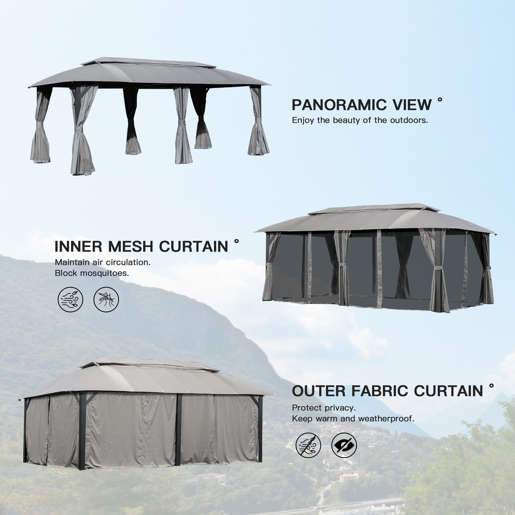 BABOOM BOM-9S00084-OR Wood-Resin-Gazebos - View #3