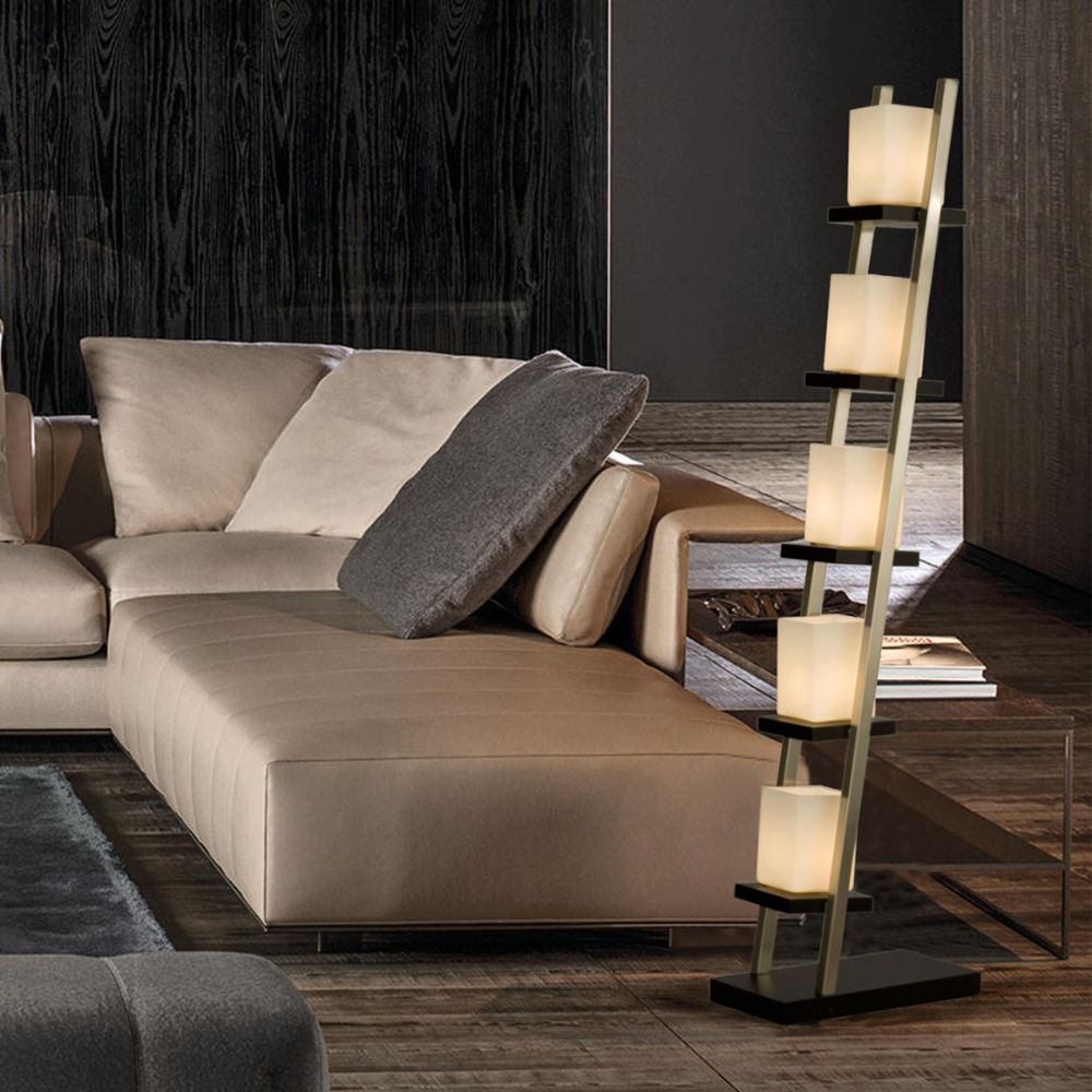NOVA of California 11815 Escalier 61in Floor Lamp in Espresso and Brushed Nickel with On/Off Switch