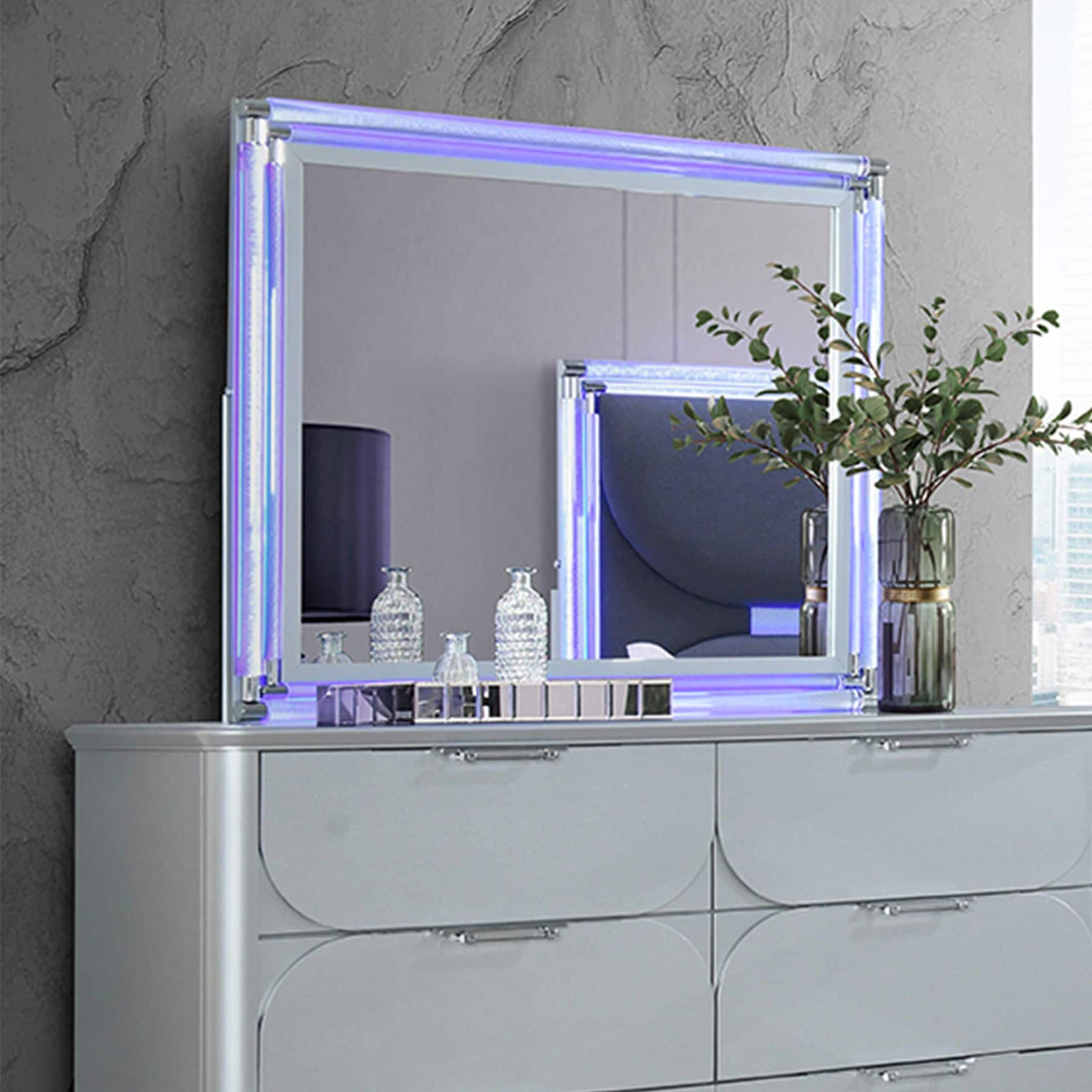 Blisstyle ZZZ1509UHTEUY PREMIUM 43.89-in x 37.16-in Polished Rectangle Dimmable LED Lighted Bathroom Vanity Mirror ( Silver )