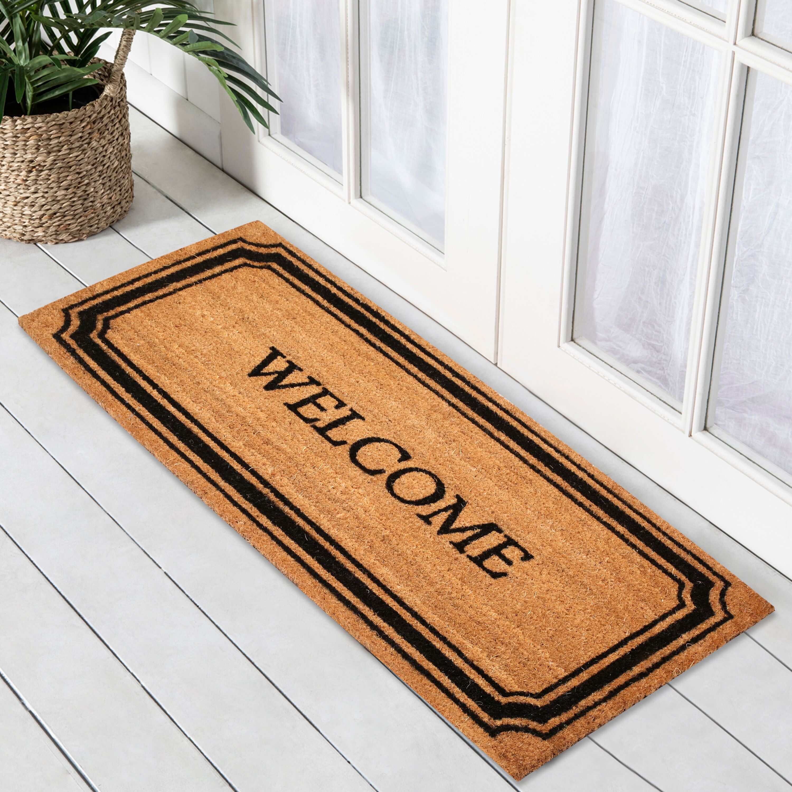 Style Selections 2-ft x 3-ft Natural Rectangular Indoor or Outdoor  Decorative Door Mat in the Mats department at