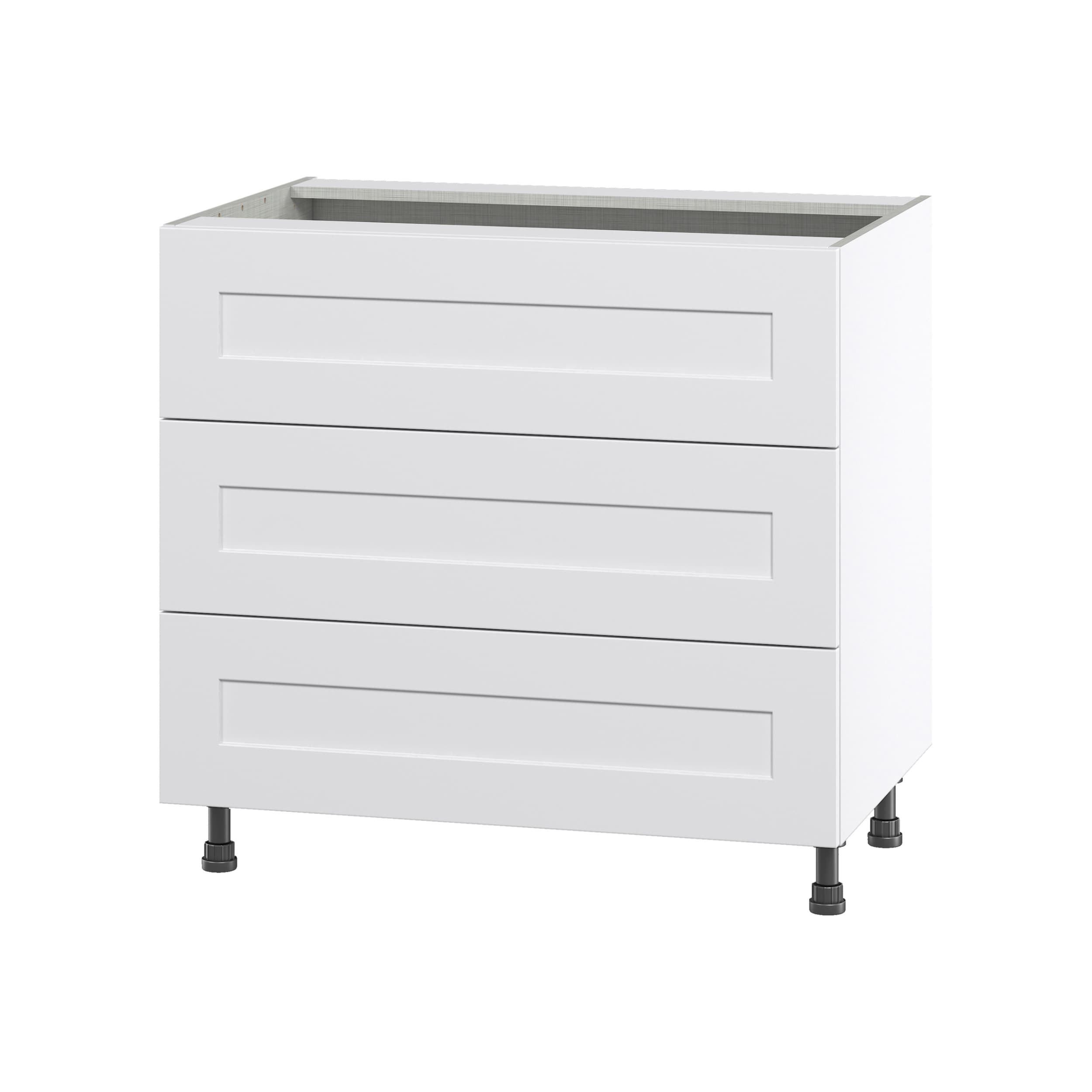 Hugo&Borg Jolie 15-in W x 34.5-in H x 24-in D Warm White 3-Drawer Base Fully Assembled Cabinet