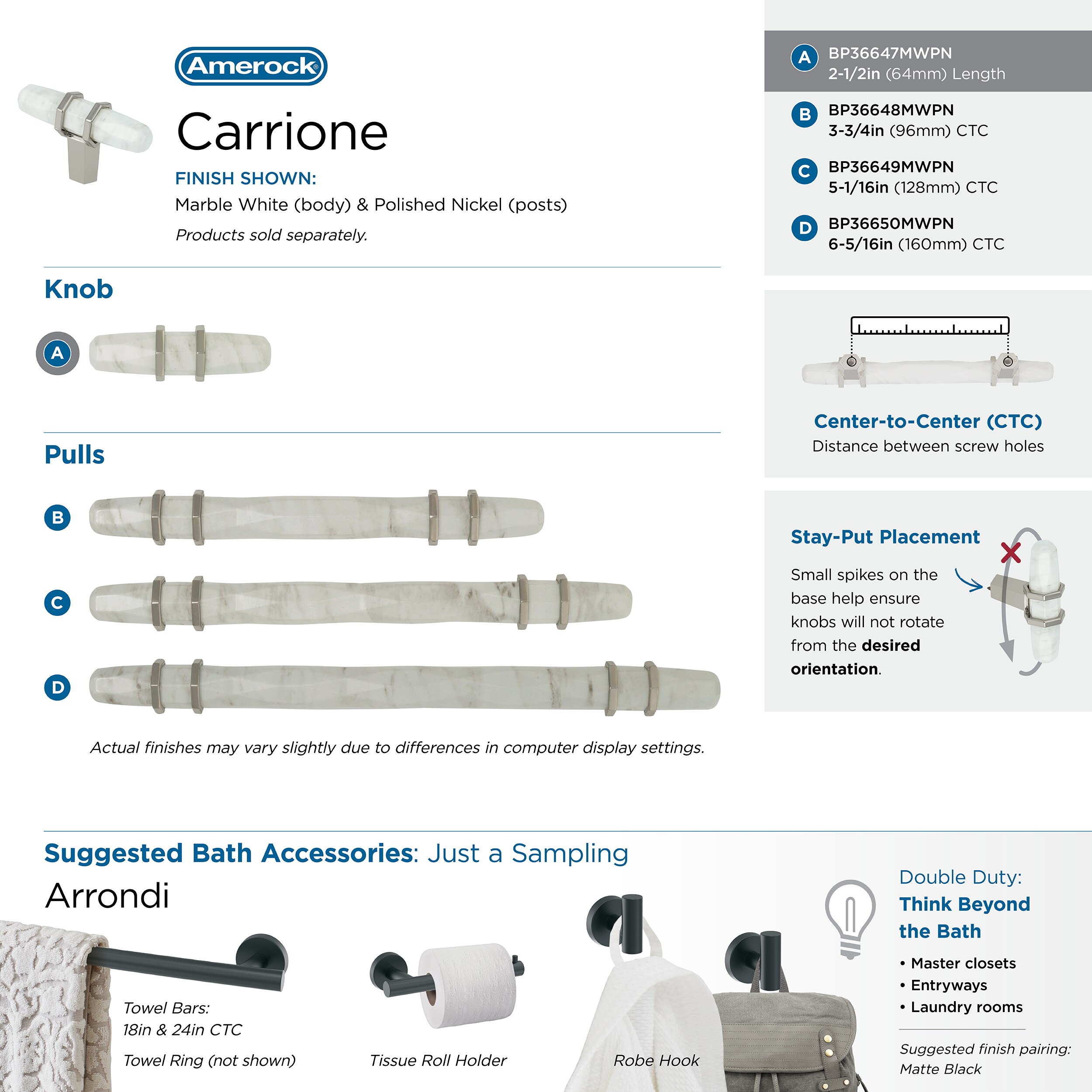 Amerock BP36647MWPN Cabinet-Knobs - View #10