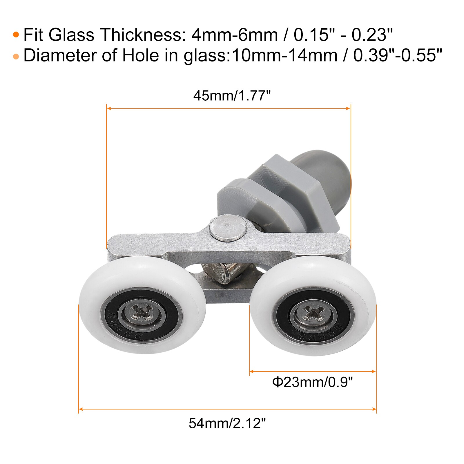 Unique Bargains S25093000UX9254 Tub-Shower-Door-Rollers - View #2