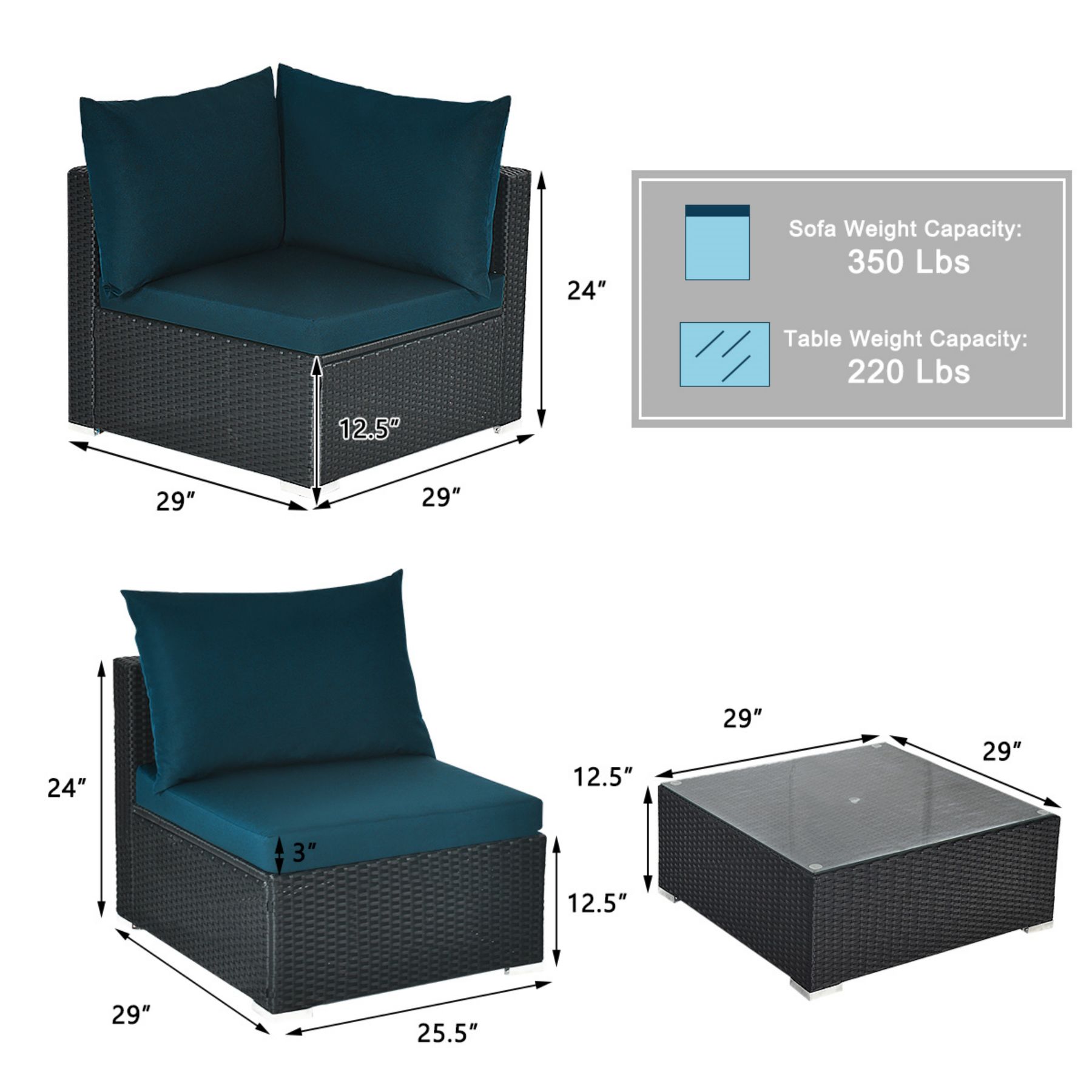 Poinic CWQ70659PB-X Patio-Conversation-Sets - View #2