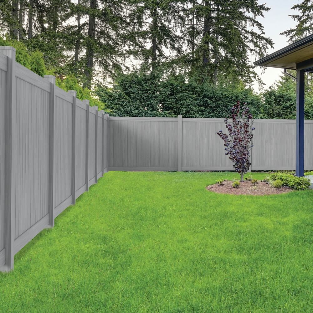 Freedom Bolton 6-ft H x 8-ft W Driftwood Privacy Vinyl Fence Panel ...