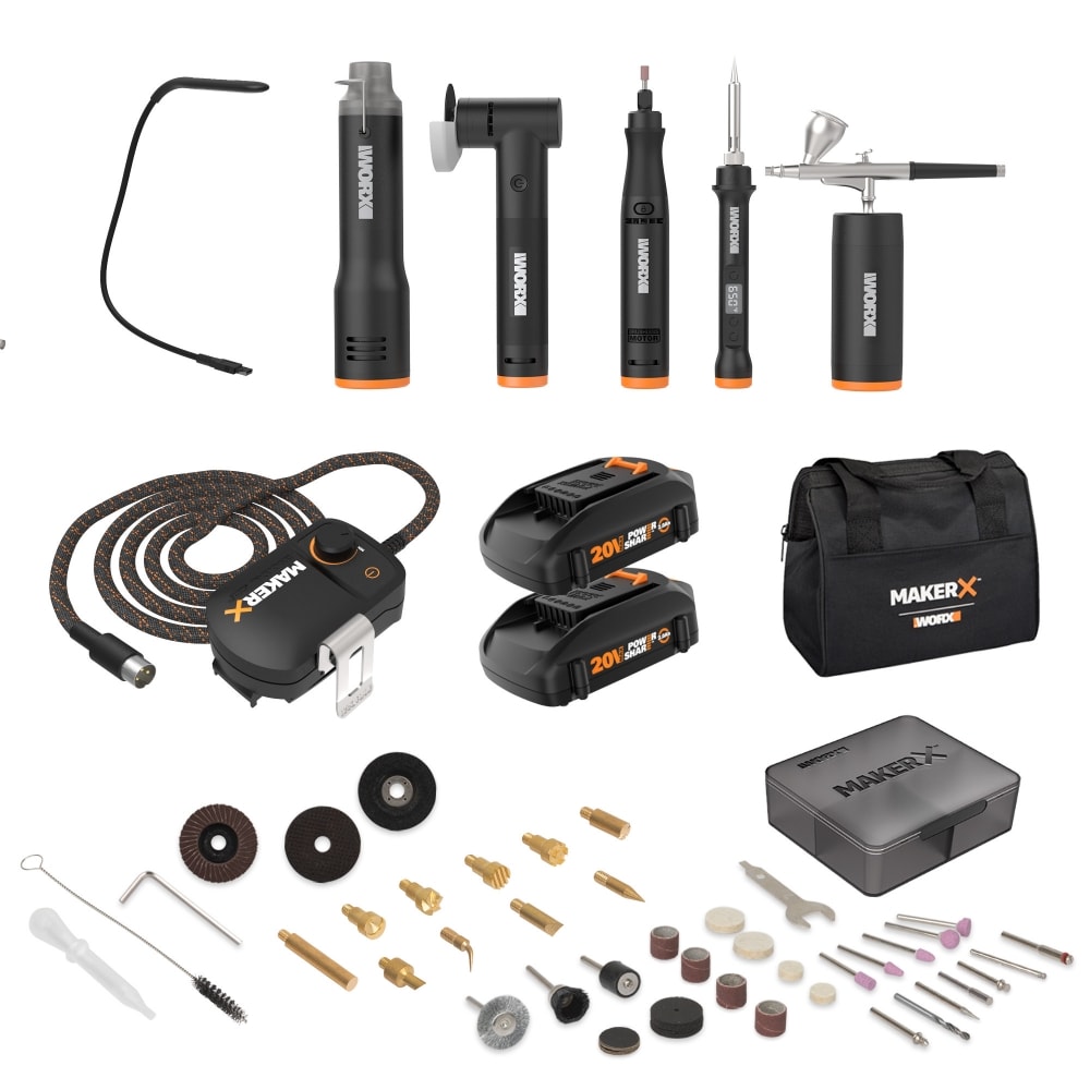 Worx® MakerX™ Power Share Cordless Rotary Tool Kit