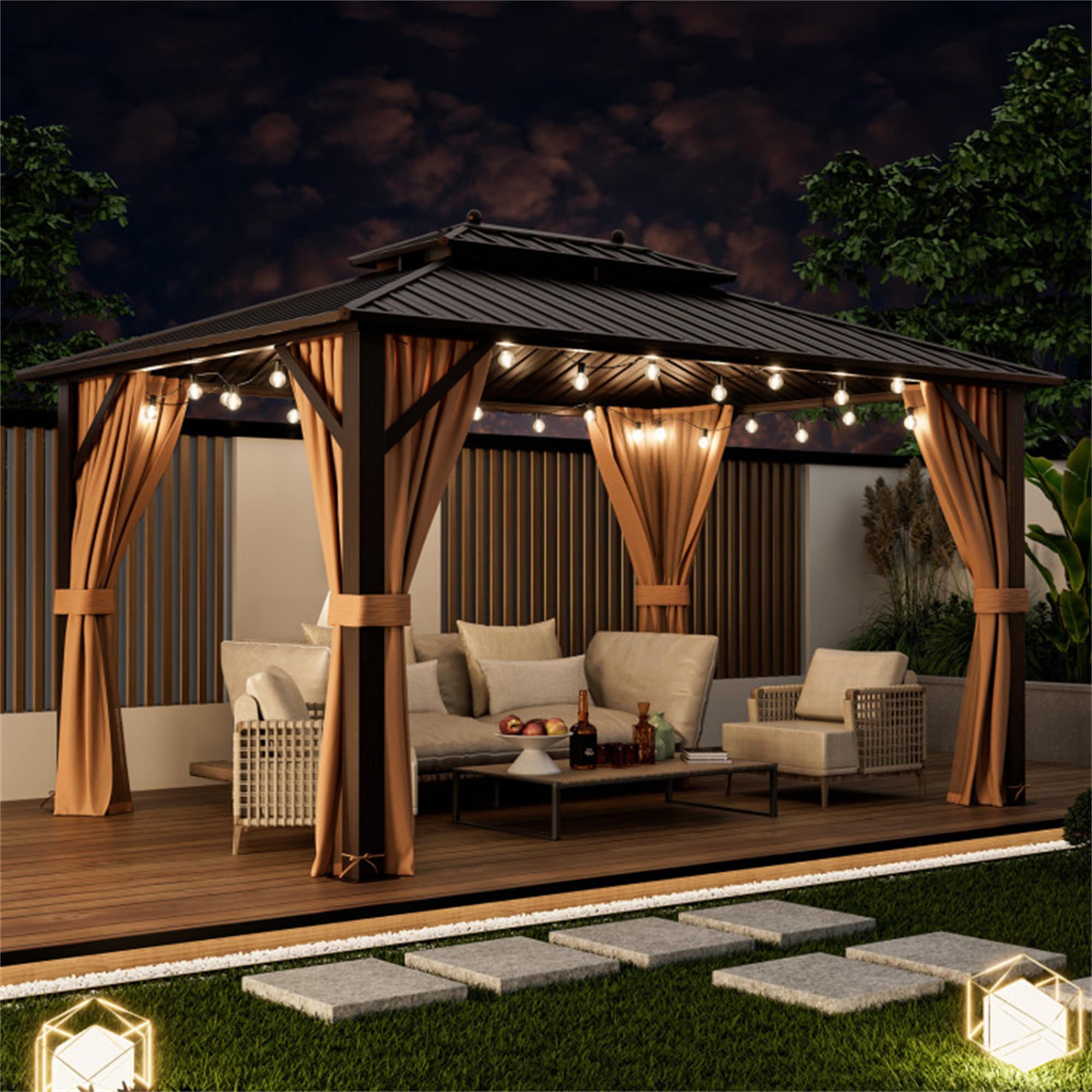 BABOOM BOM-P11434C-CO Wood-Resin-Gazebos - View #3