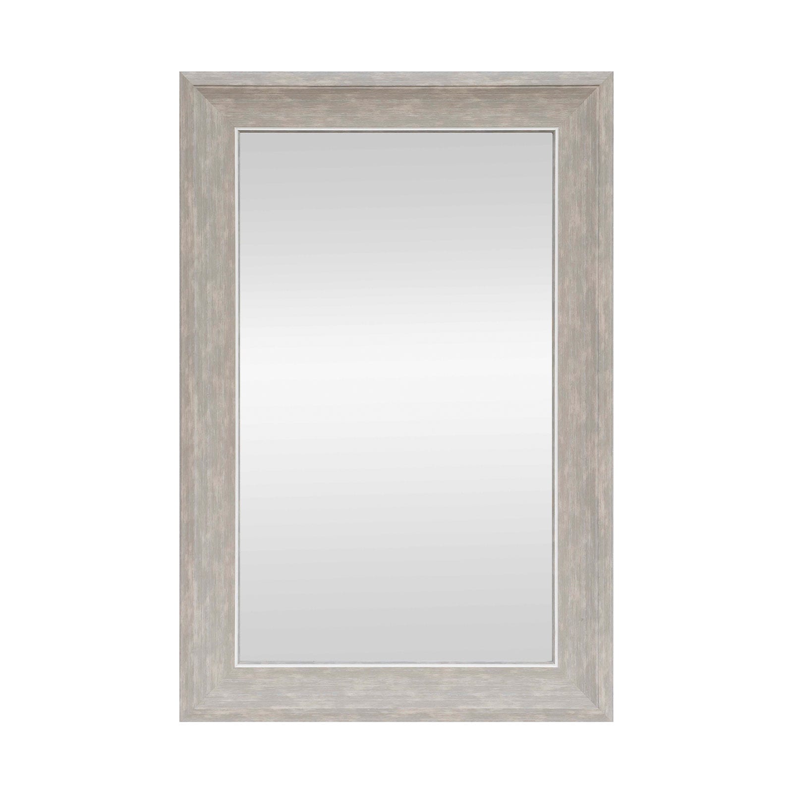 allen + roth 24-in W x 36-in H Wood Gray Framed Wall Mirror in the