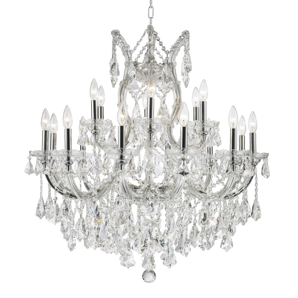 Worldwide Lighting Maria Theresa 19-Light Polished Chrome Glam Crystal ...