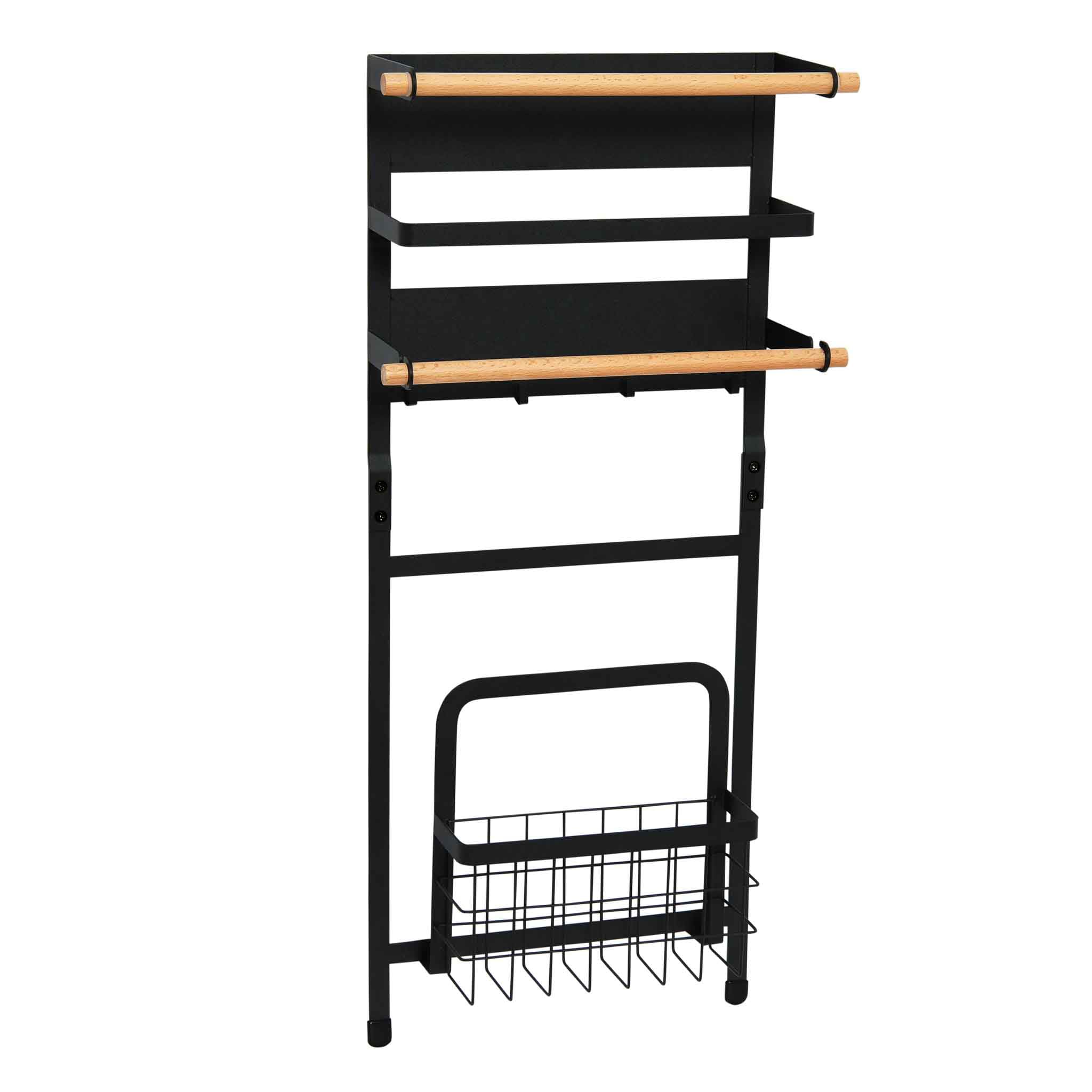Household Essentials HE1020 Metal Magnetic Organizer Rack Black