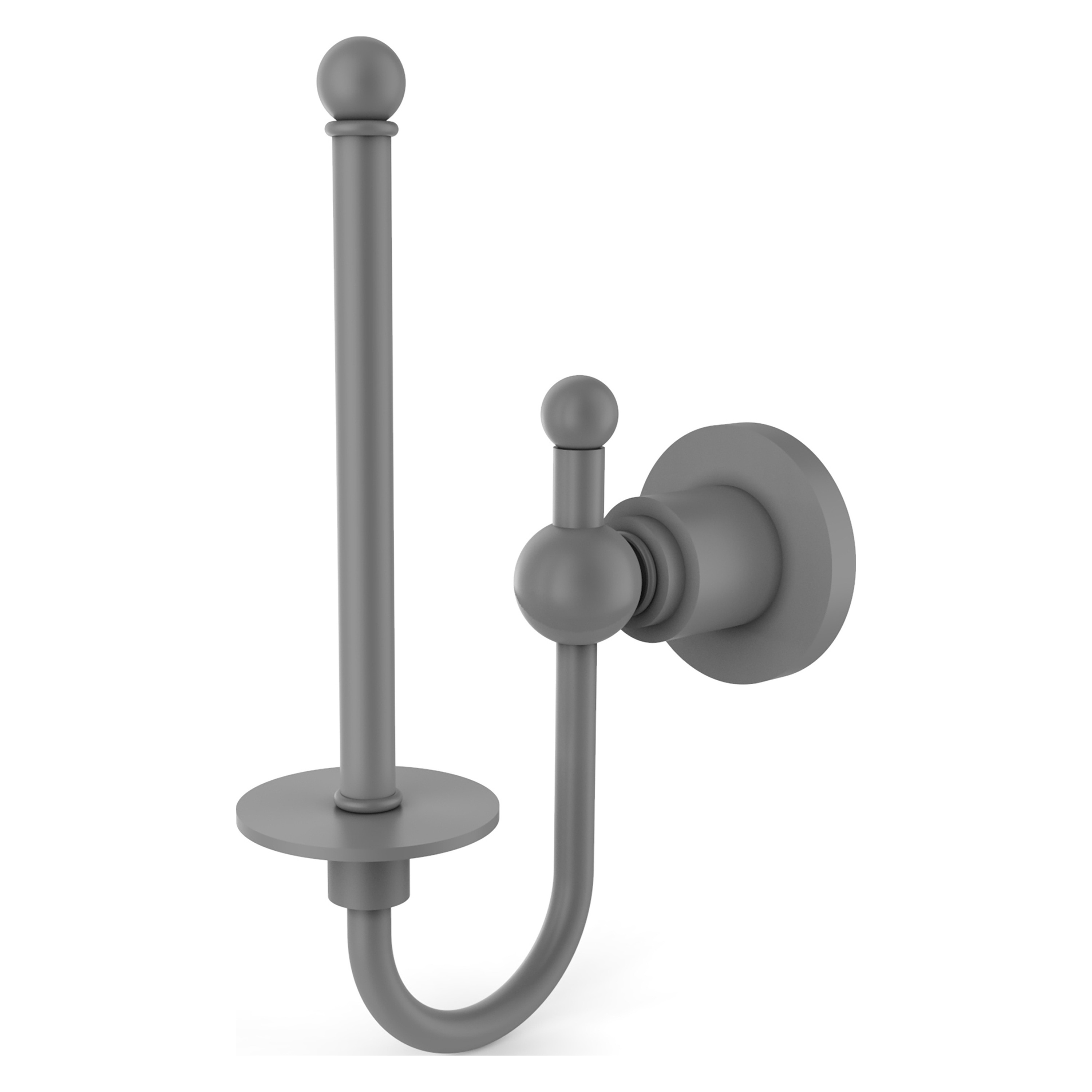 Allied Brass AP-24U-GYM Astor Place Matte Gray Wall mount Single post Toilet Paper Holder 1 -Rolls with Storage