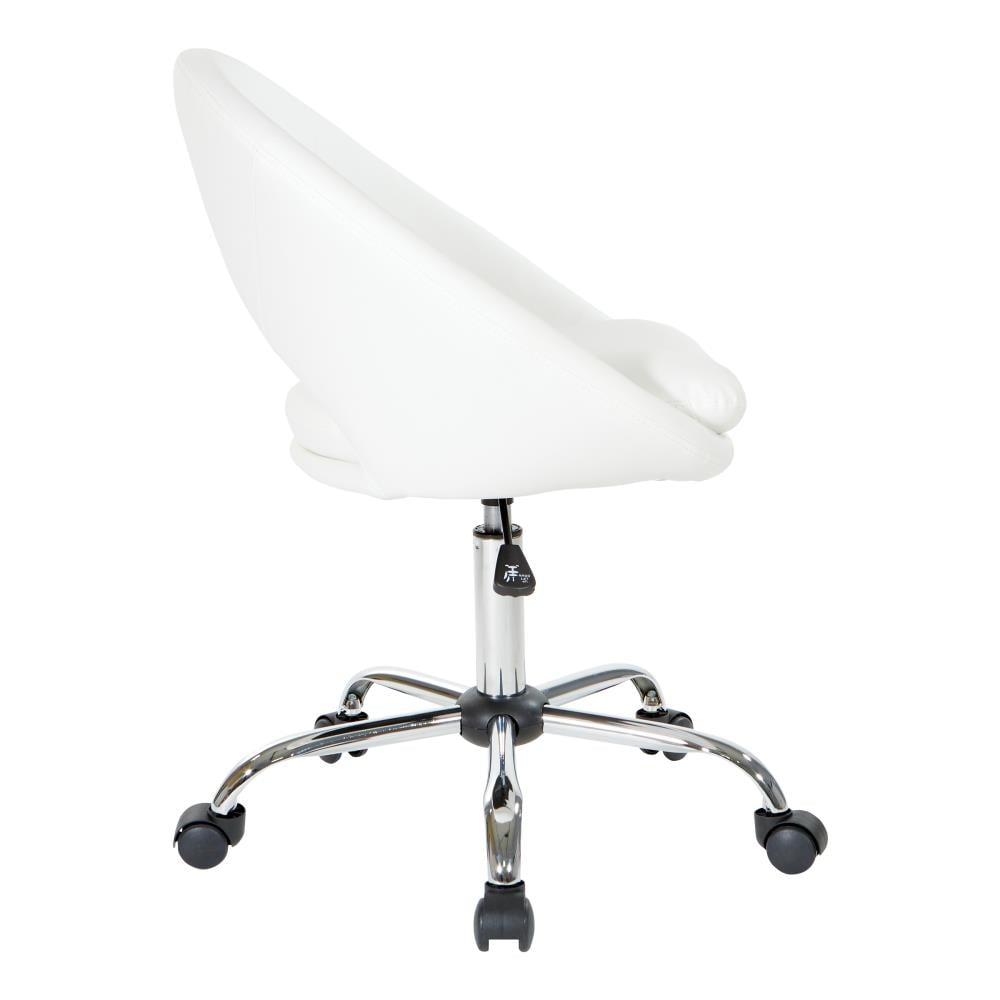 White Leather Adjustable Modern Swivel Office Chair