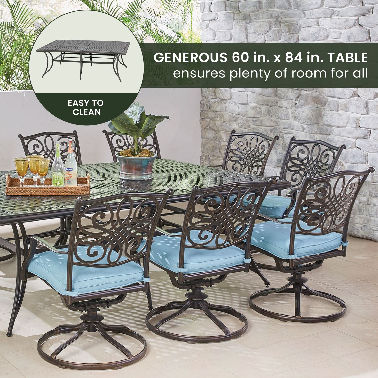 Hanover TRADDN11PCSW10-BLU Patio-Dining-Sets - View #7