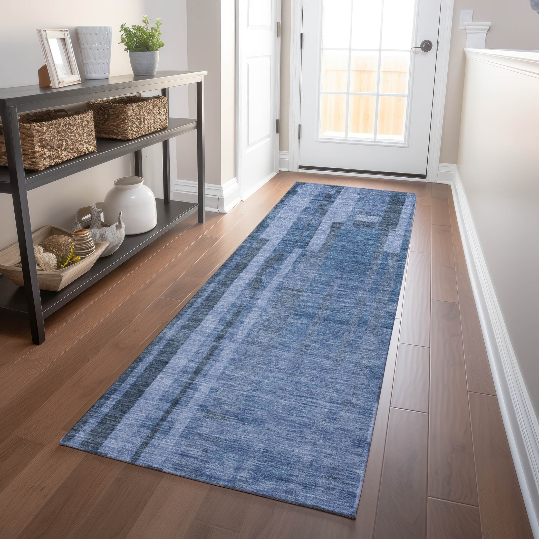 Addison Rugs ACN1063NA2X8 Chantille ACN1063NA 2 x 7 (ft) Polyester Navy Rectangular Indoor/Outdoor Geometric Machine washable Runner rug