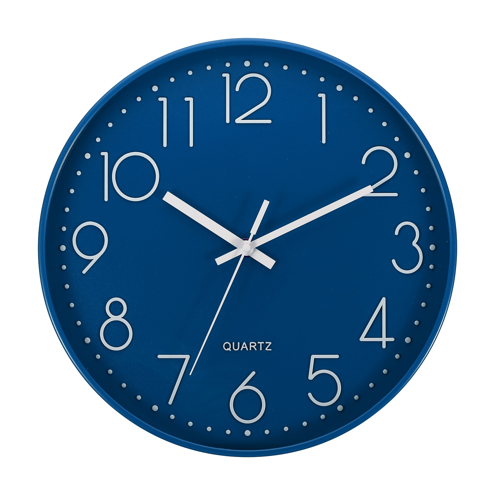 PATIKIL 12Inch Wall Clock Battery Operated Silent Non-Ticking Round Wall Clocks for Office Bedroom Decorative Dark Blue