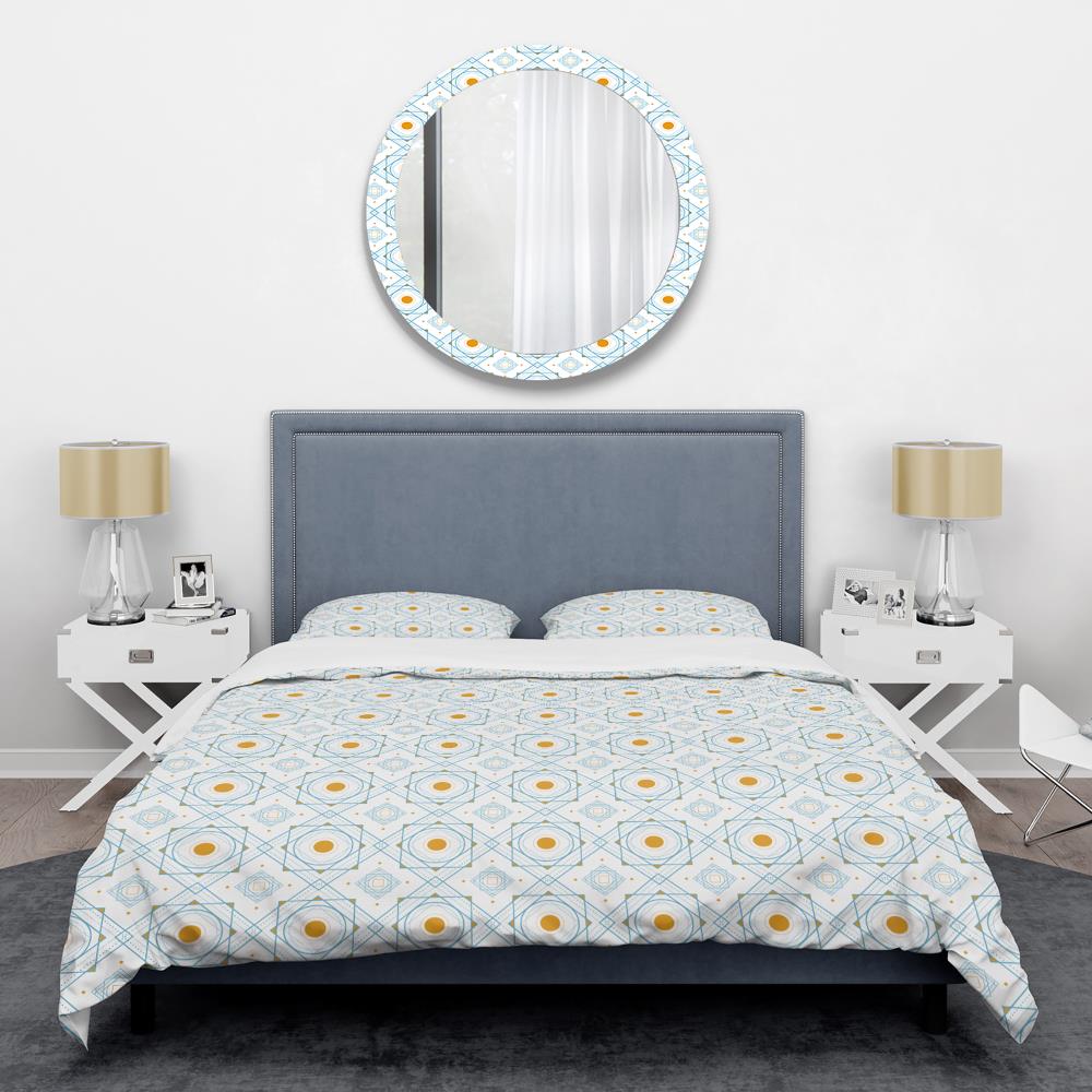 Designart BED24021-T 3 -Piece Blue Twin Duvet cover Set