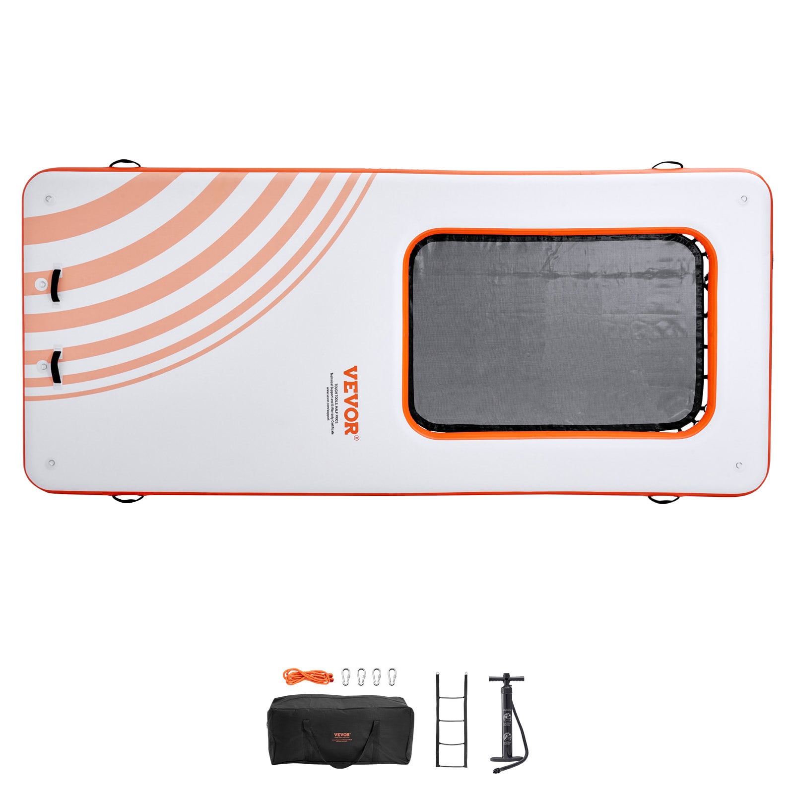 VEVOR CQFT15X65BJHLFCW3V0 Inflatable Floating Dock Orange Kickboard