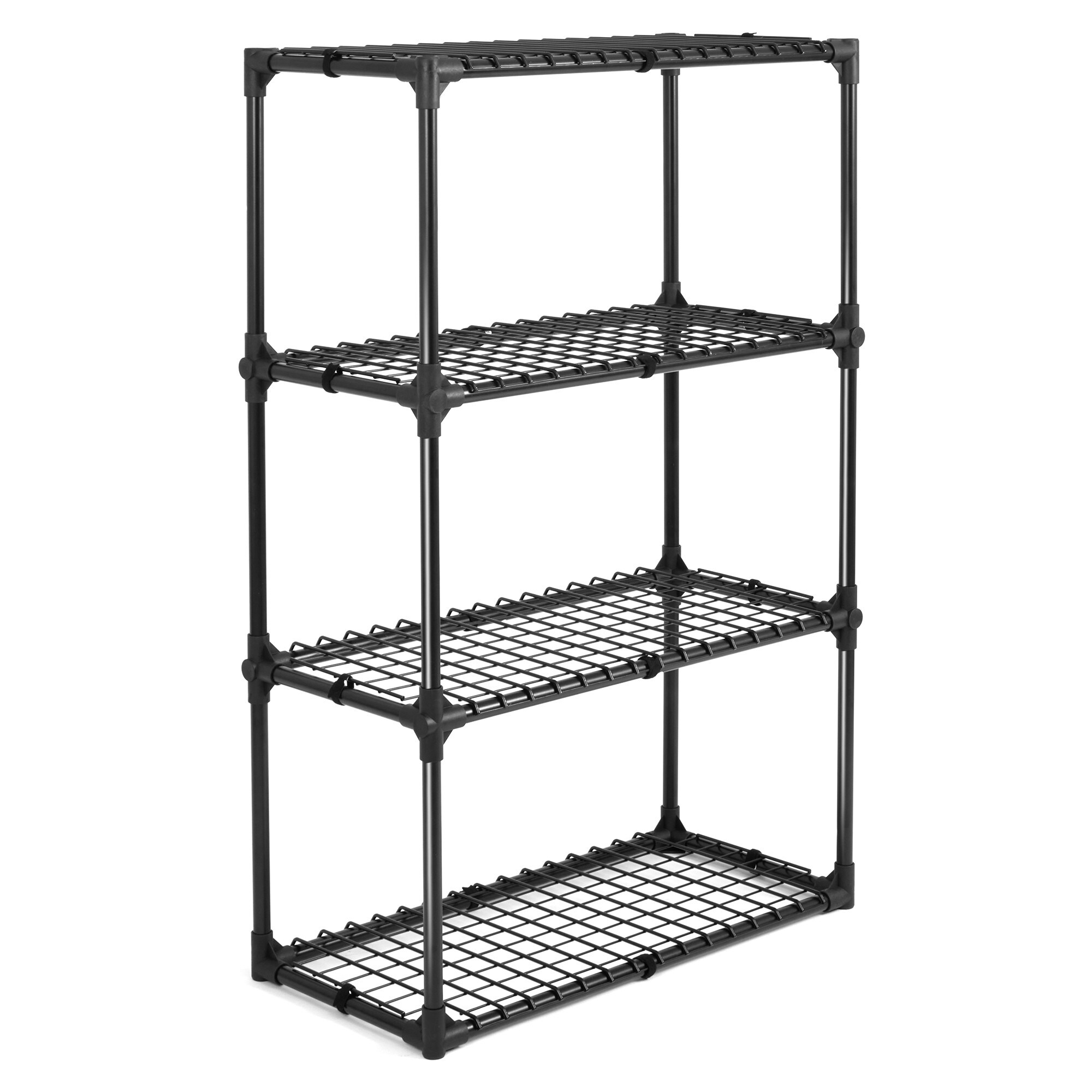 ToolCat BZ-2-163-JYG Iron Heavy Duty 4 -Tier Utility shelving unit ( 29-in W x 14-in D x 45-in H ) ( Black , ( 110-lb lbs. Capacity Per Shelf )