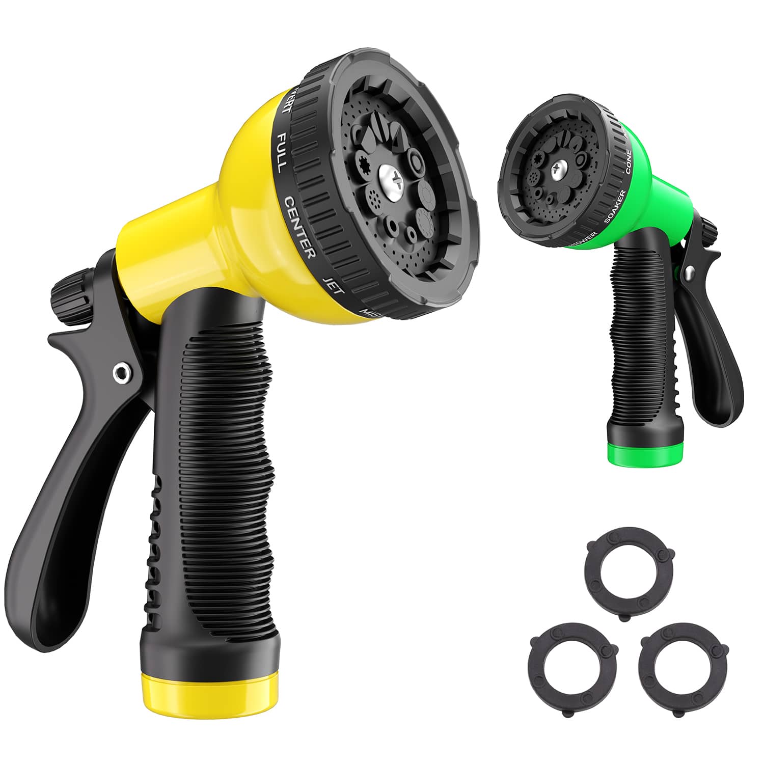 GardenJoy - 2 Pack Garden Hose Nozzle Sprayer with 10 Adjustable Watering Patterns Heavy Duty Wat...