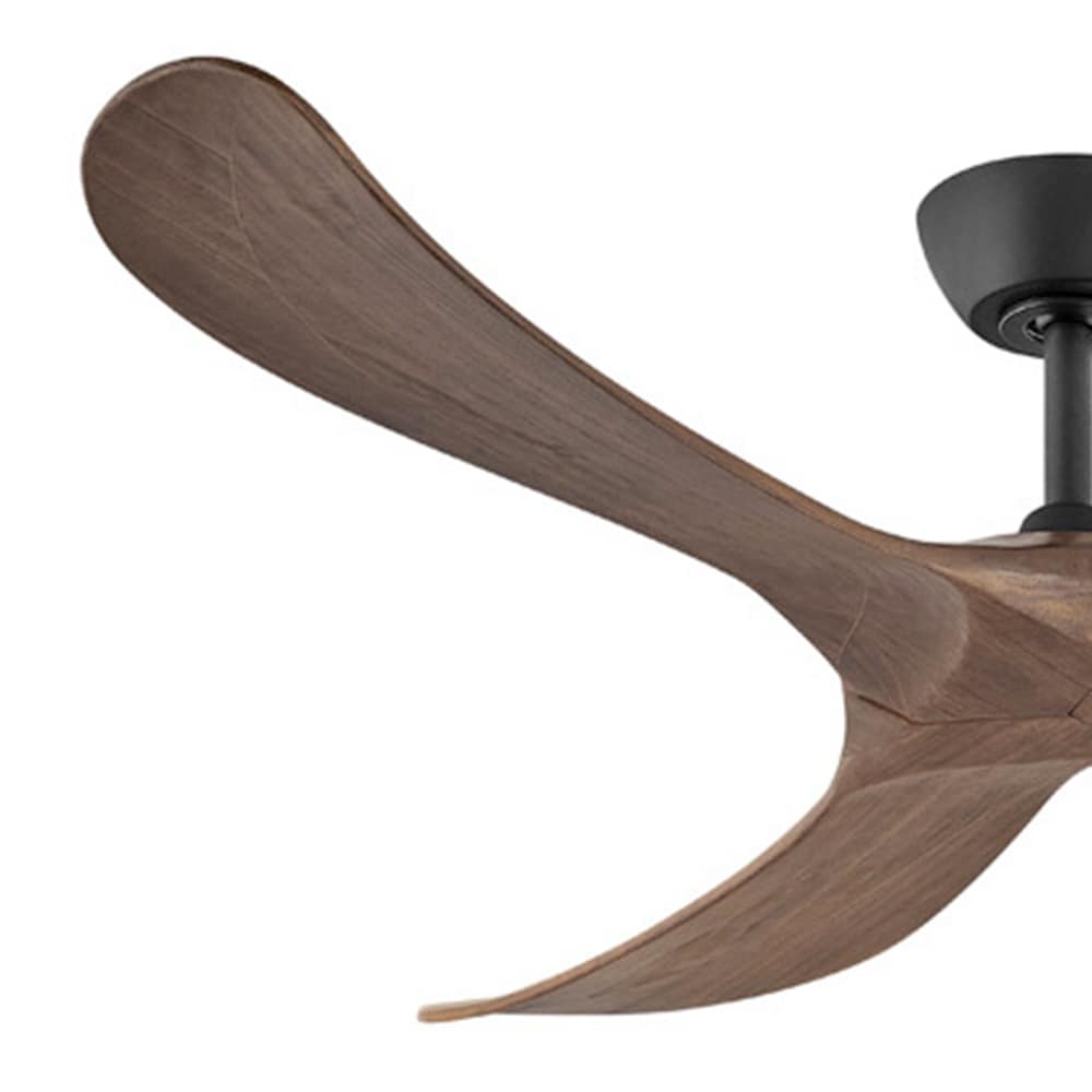 Hinkley Swell 60-in Matte Black with Walnut Blades Indoor Smart Propeller Ceiling Fan and Remote (3-Blade) 903860FMB-NDD Sansujyuku sansujyuku.com