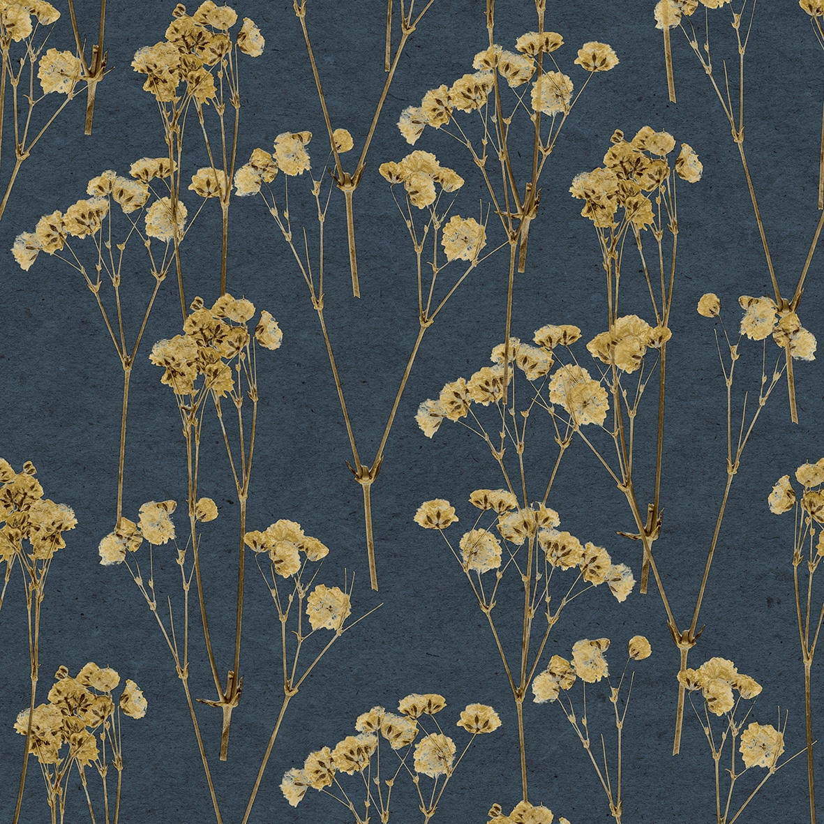 Spry Flower Midnight Navy Wallpaper