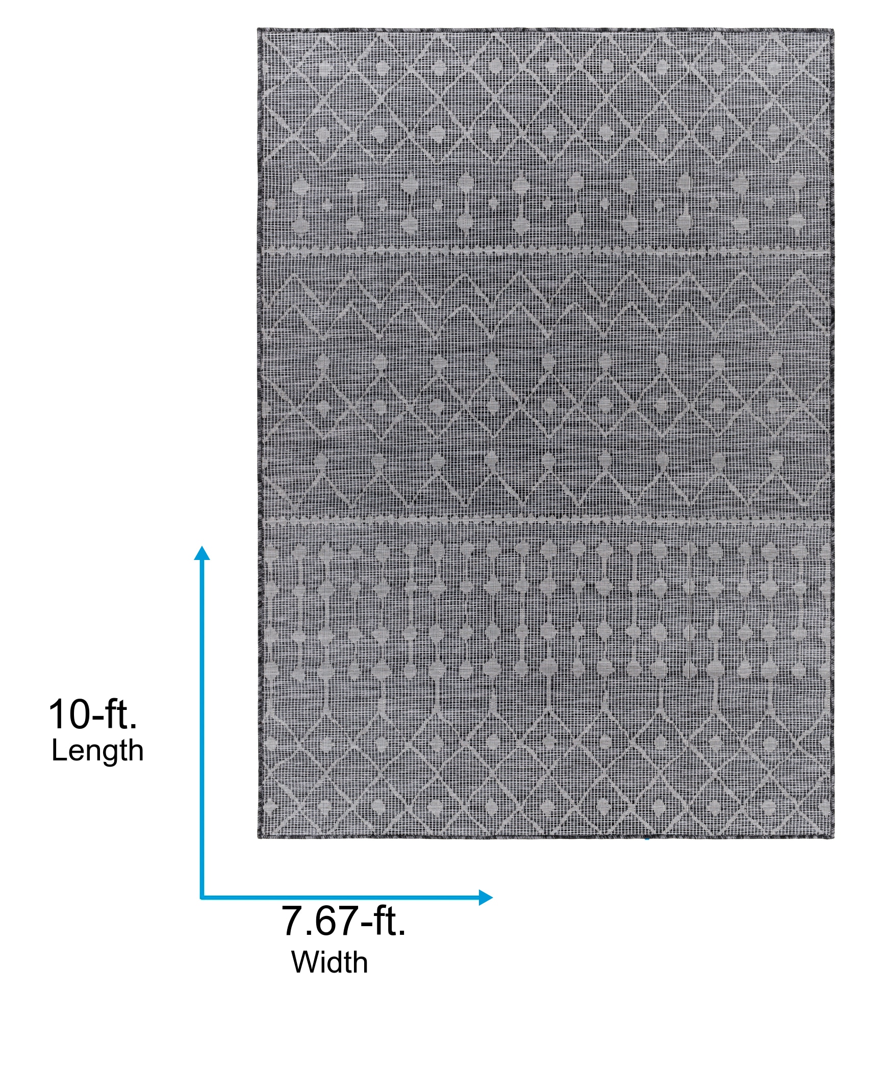 Artistic Weavers PSA2374-71010 Pasadena 8 X 10 Dark Gray Indoor/Outdoor Abstract Global Area Rug