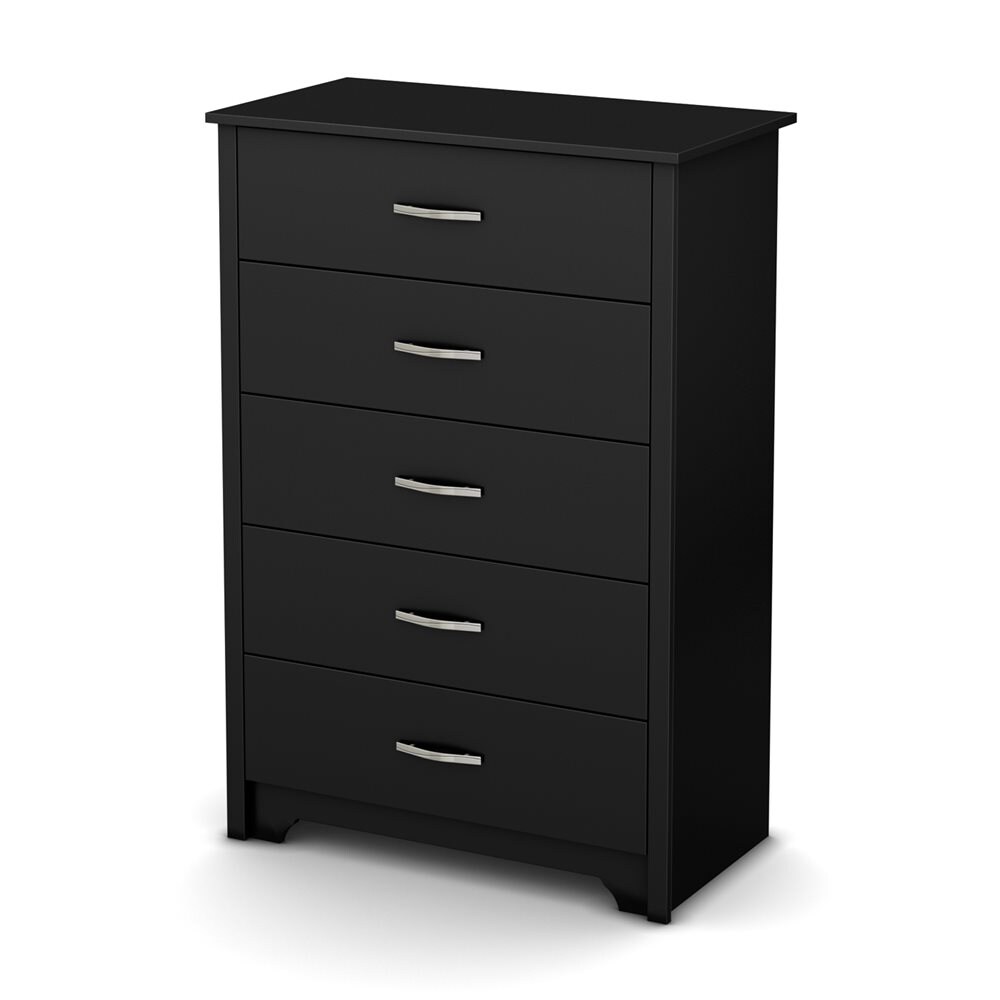 South Shore Furniture Fusion Pure Black 5-Drawer Standard Chest in the ...