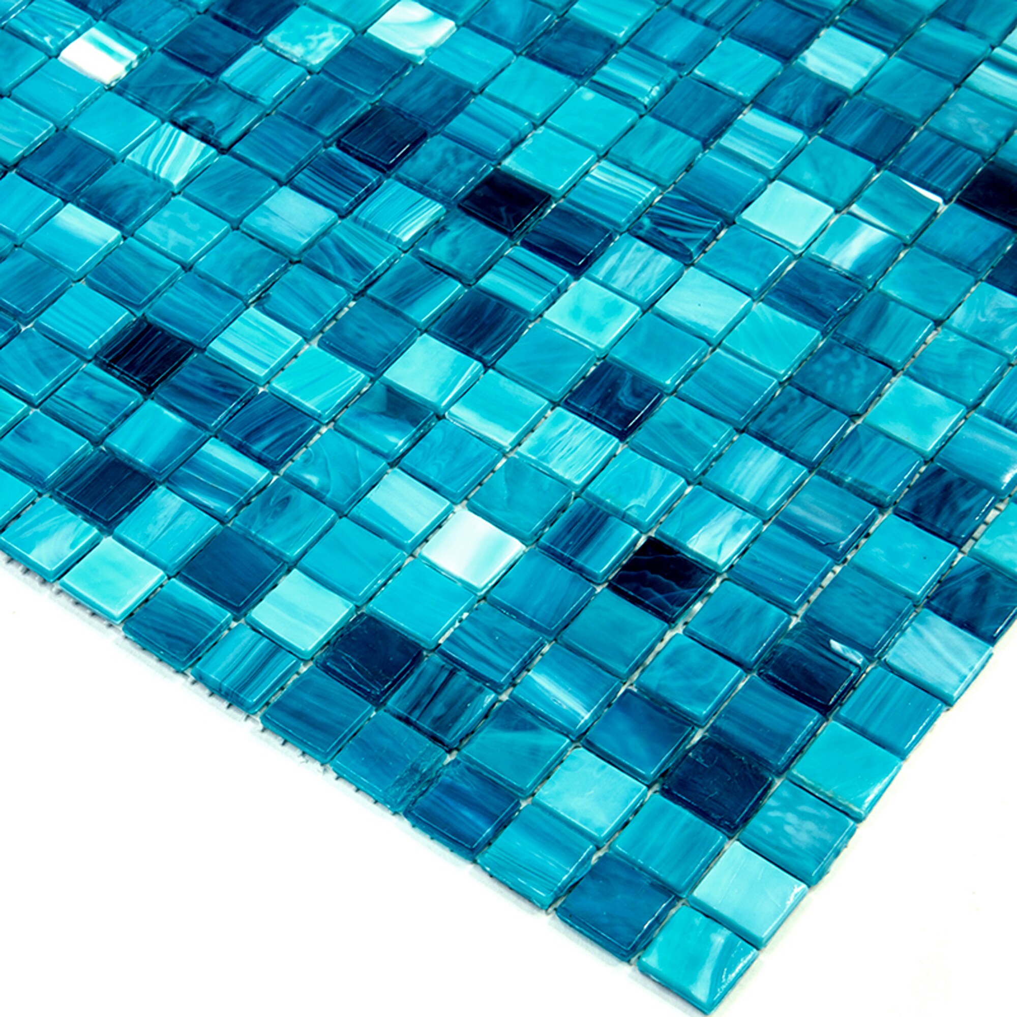 Apollo Tile Skosh Arctic Blue 11-1/2-in x 11-1/2-in Glossy Glass Uniform Squares Floor and Wall Tile (18.69-sq. ft/ Carton)