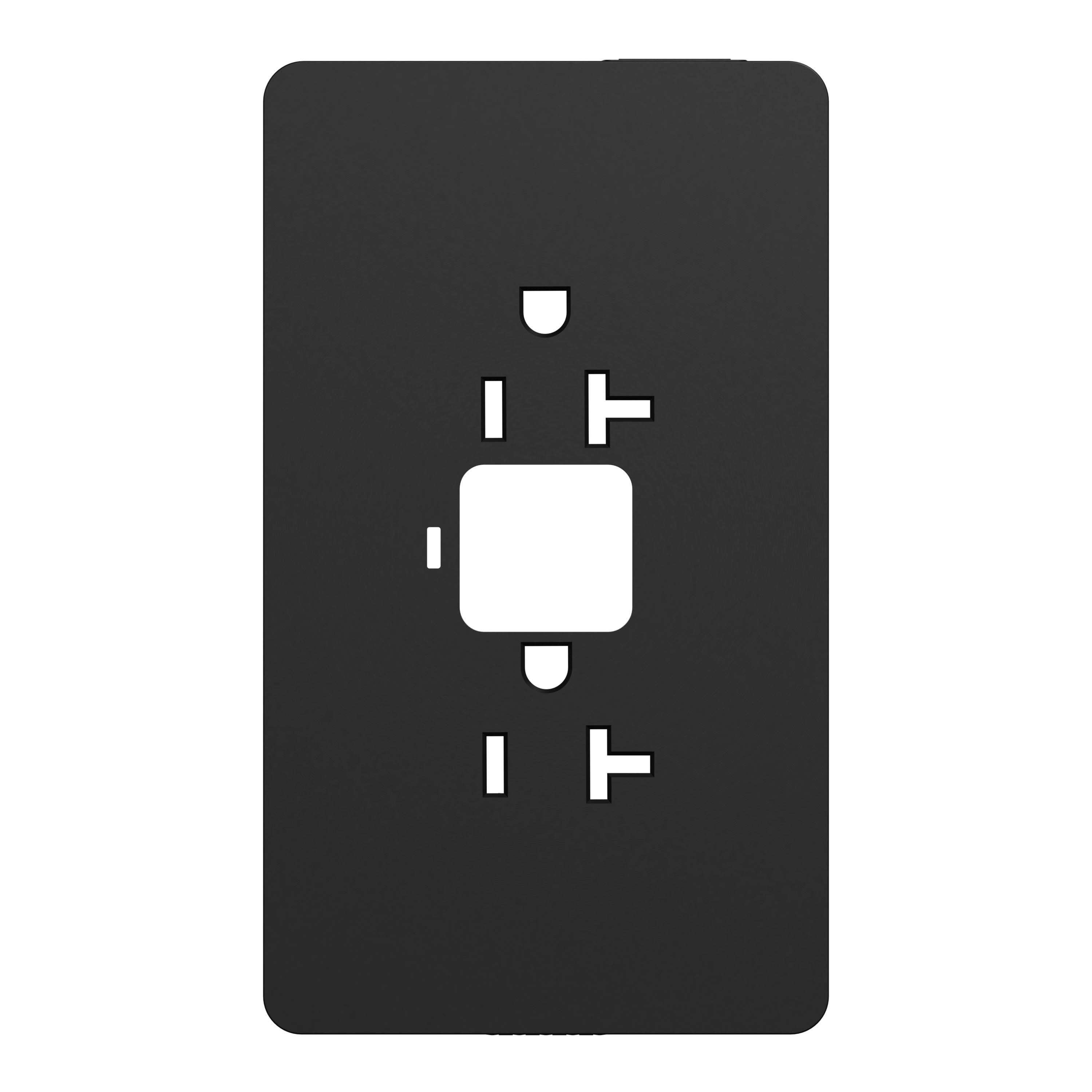 Square D SQWVS51201BK XD Series 1-Gang Standard Size Black Polycarbonate Indoor Screwless Cover Wall Plate