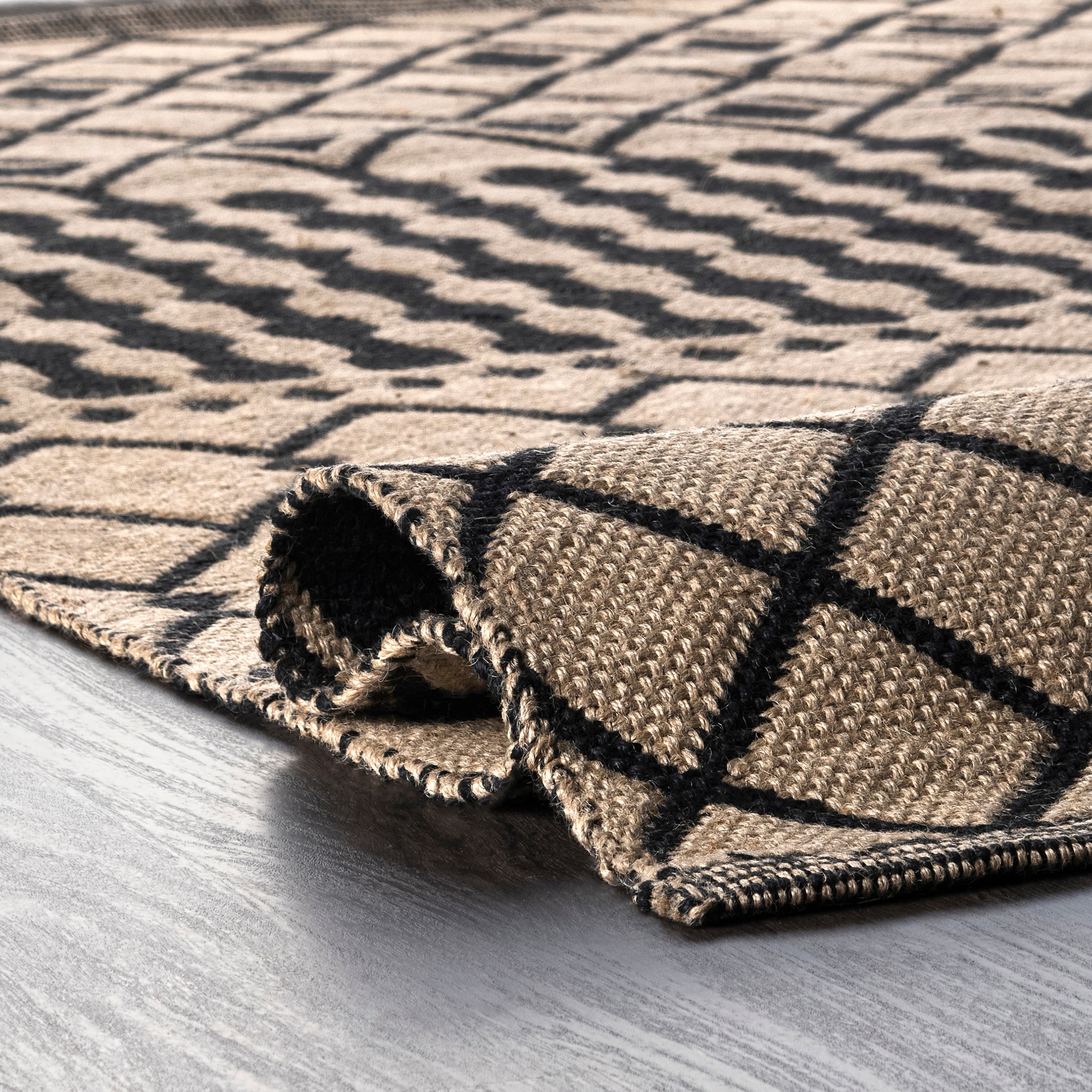Natural Jute 5' x 8' Handmade Trellis Area Rug