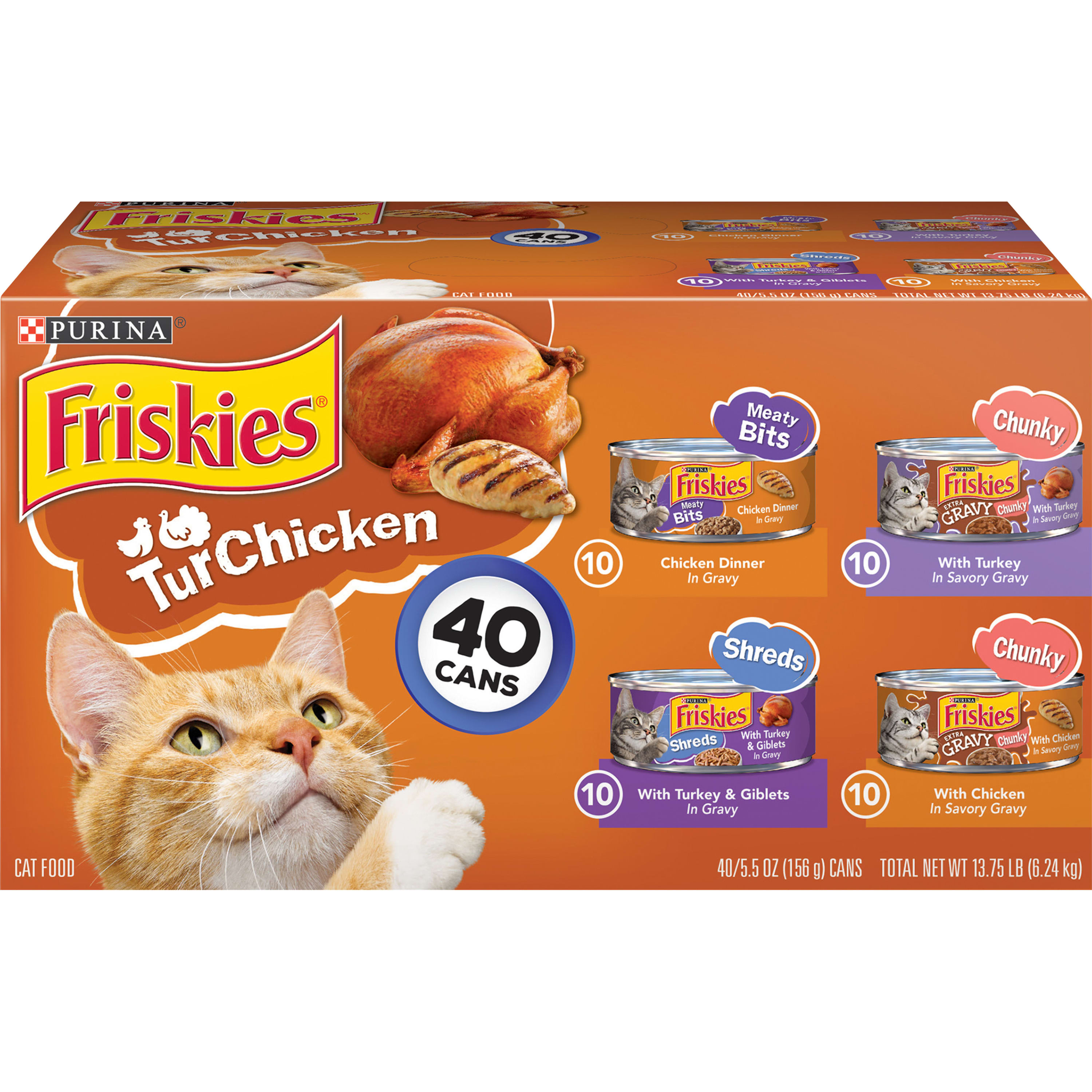 Purina Adult Turkey and Chicken Cat Food 15.7-lb 40 -Pack