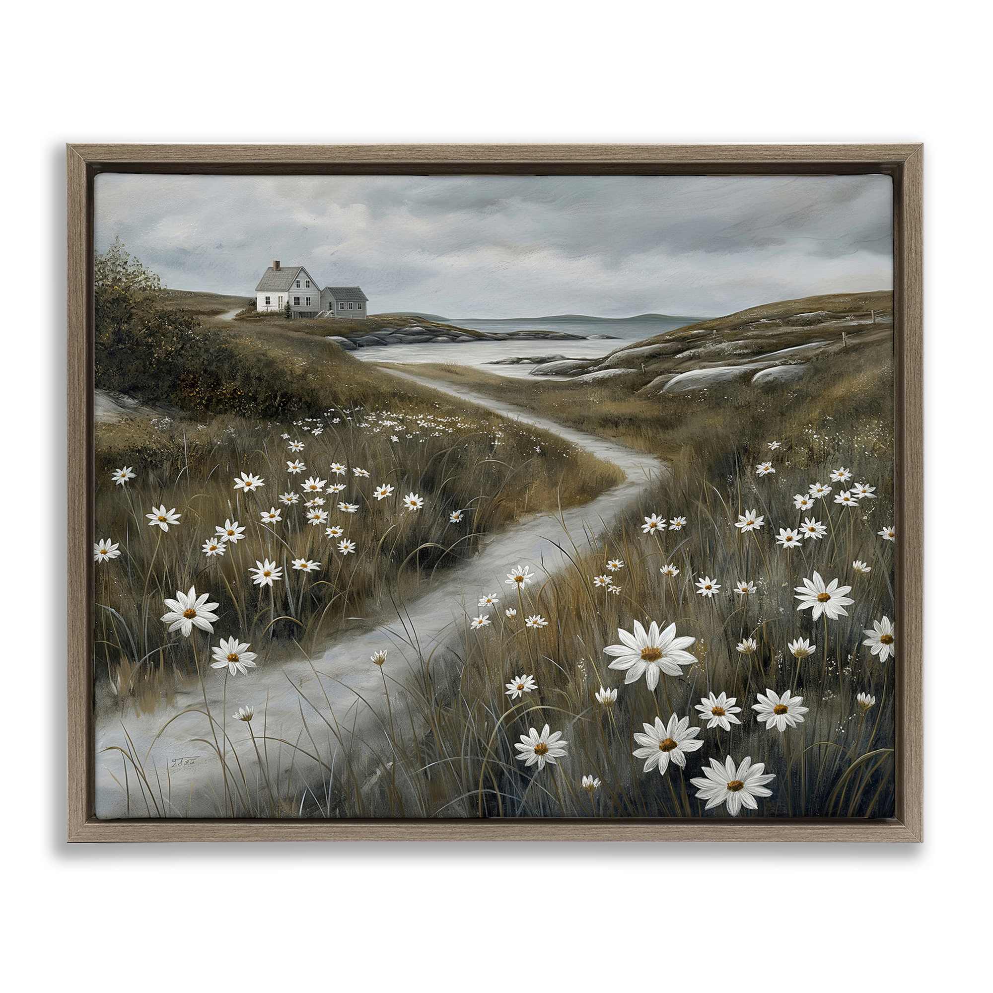 Stupell Industries BT-392-FFE-16X20 Serene Coastal Cottage Path Floating Frame design by Imagine It Images