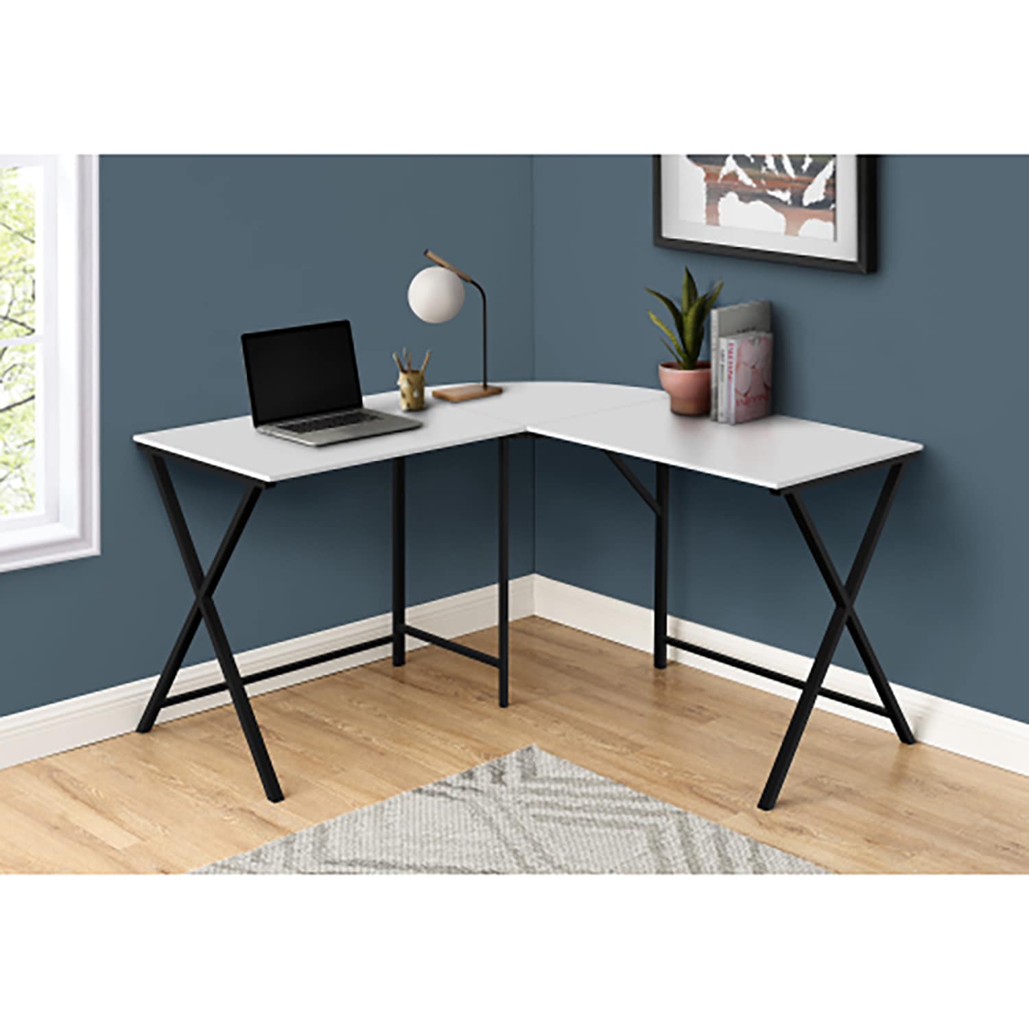 GZMR GZ-JV10174 22.8-in White Modern/Contemporary L-shaped desk
