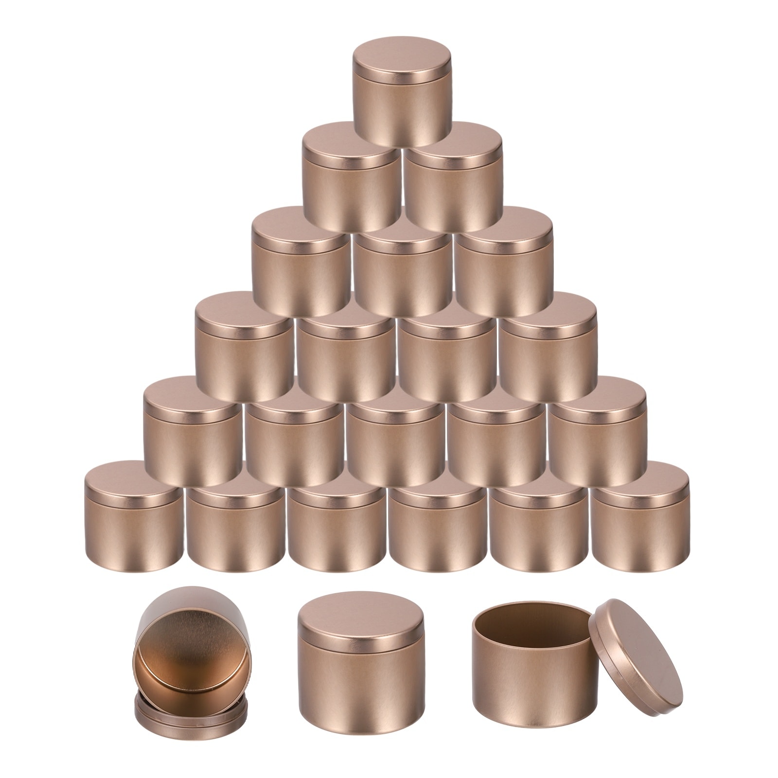 Unique Bargains - 24pcs 4oz Candle Tins Candle Jars Empty Containers with Lids for Making Candles...