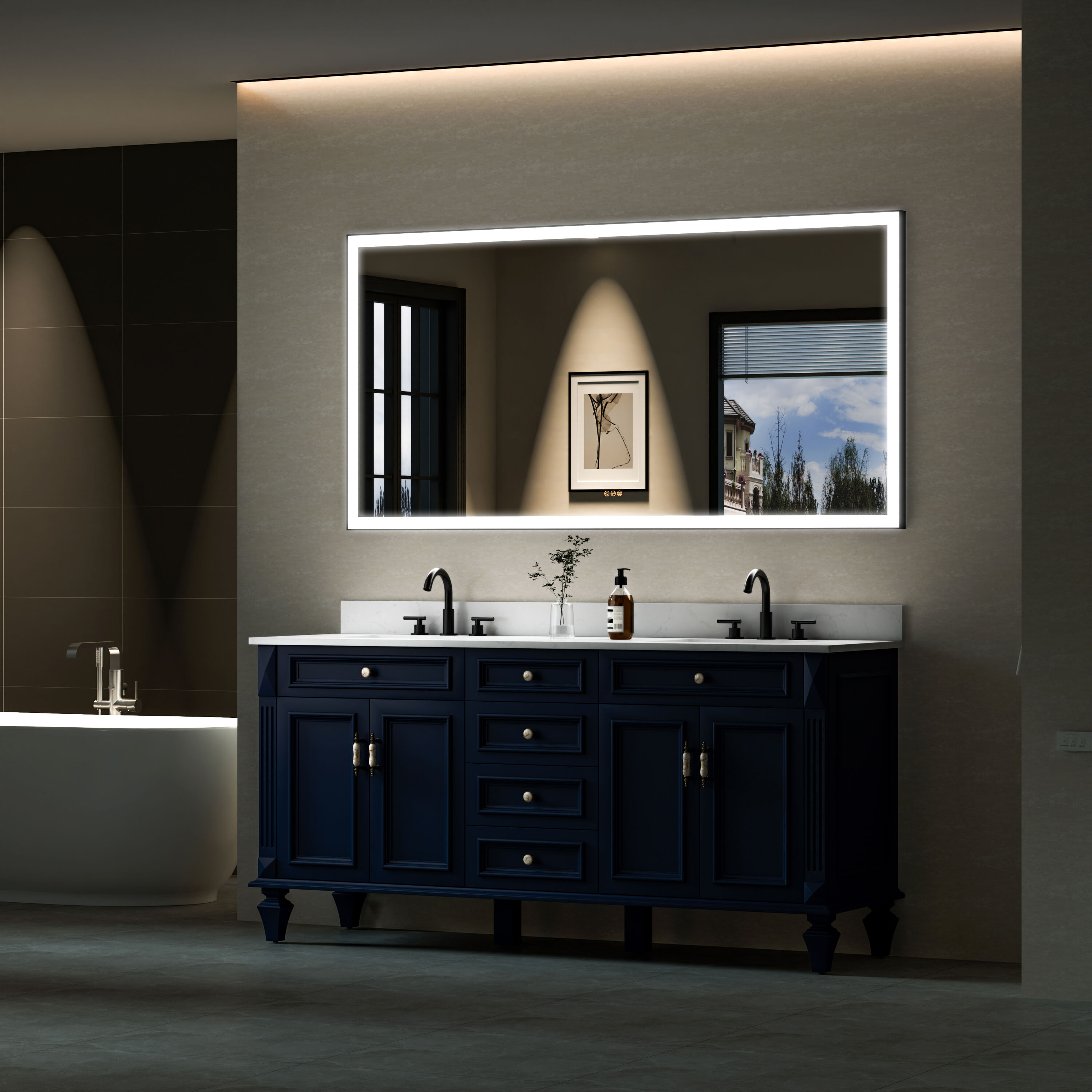 WELLFOR W5FM7236MB Framed-Bath-Mirrors - View #15