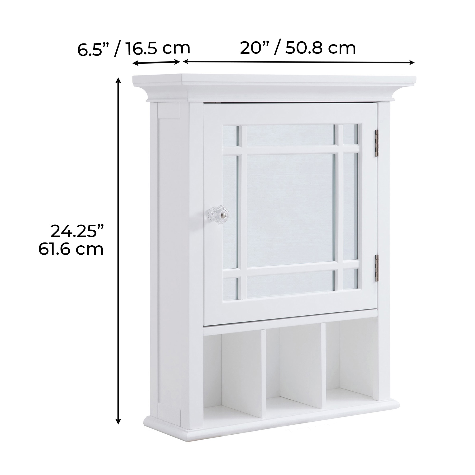 Teamson Home Neal 20 x 24.25 Surface Mount White Medicine Cabinet ...