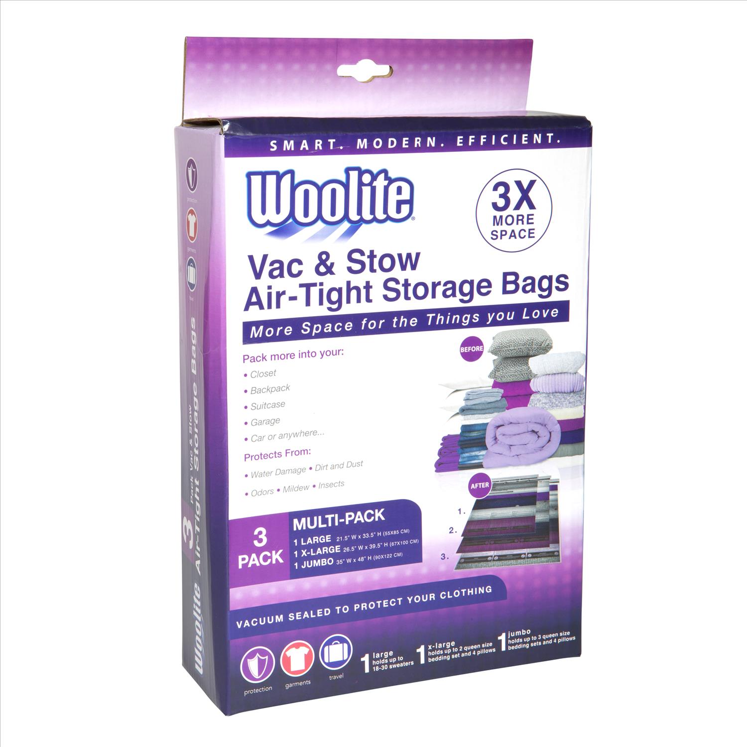 Woolite 3 -Count Large Heavy Duty Clear Vacuum Seal Storage Bags ( 0.1-in H x 35-in W )