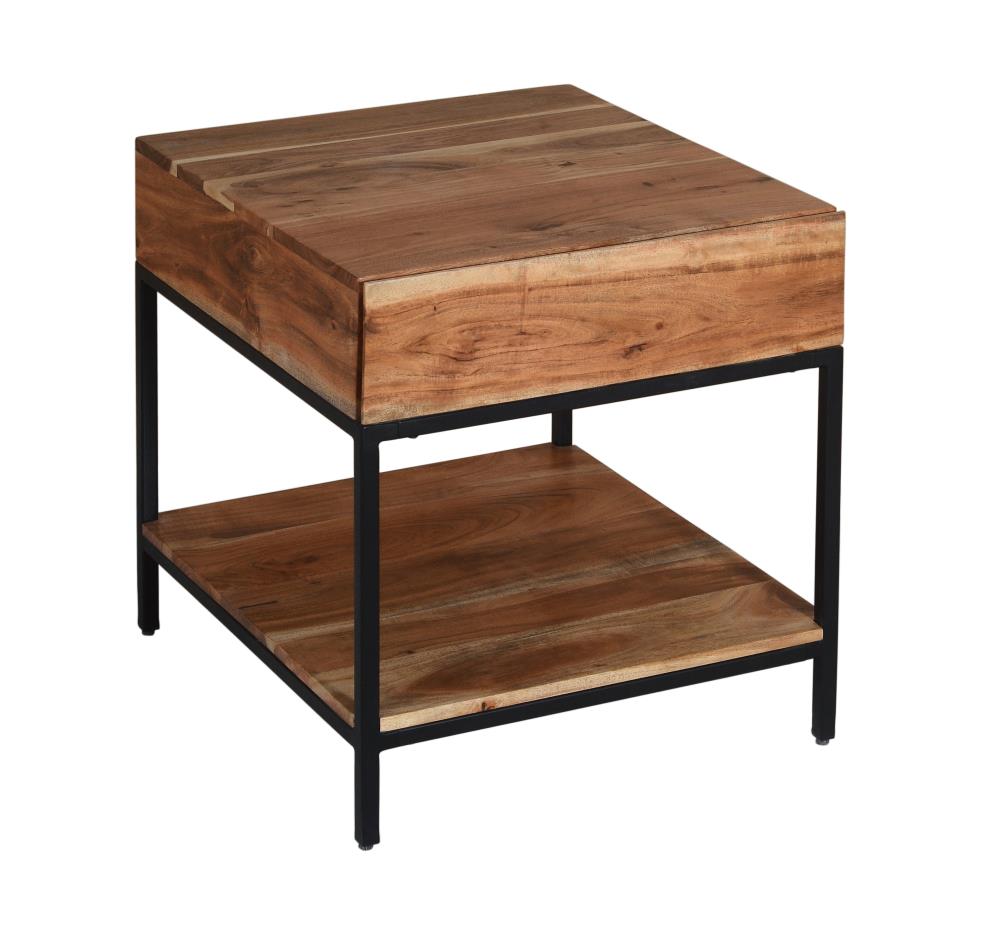 industrial end table with storage