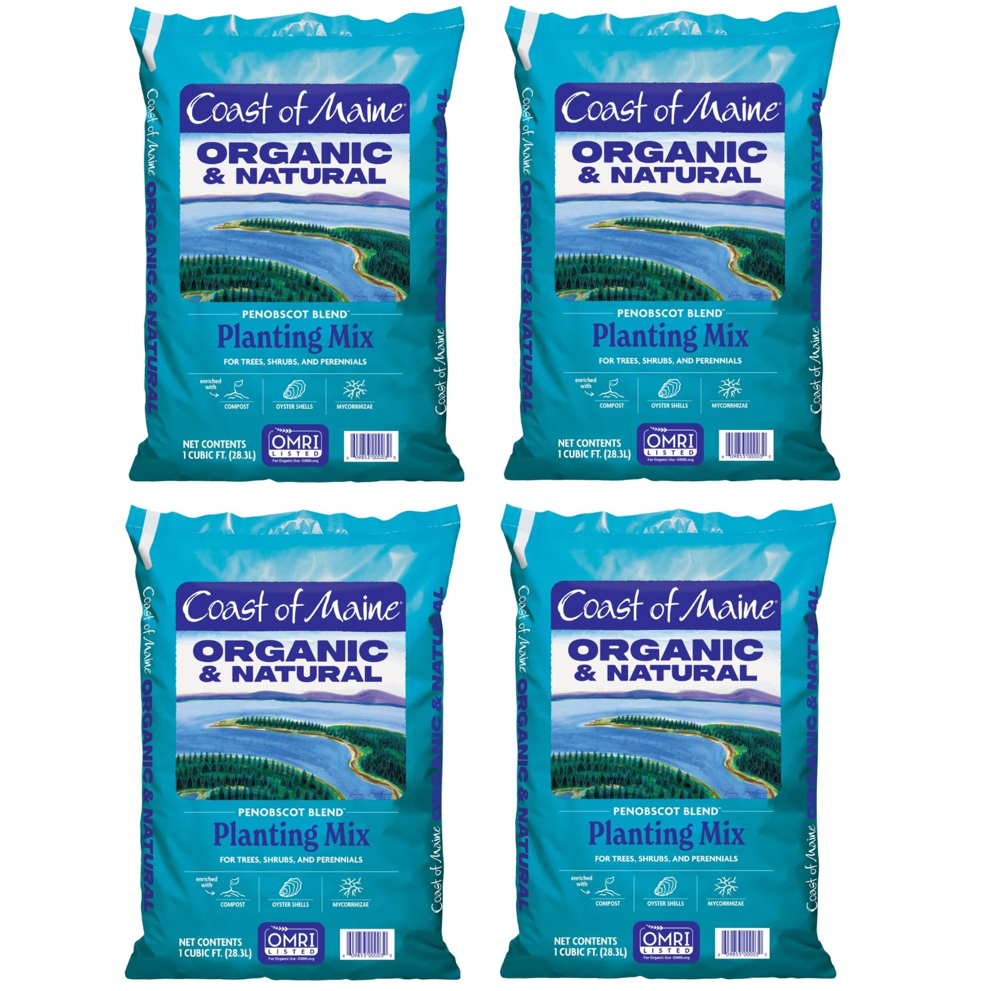Coast of Maine SFP-733835-4PK Penobscot Blend - Organic Planting Mix for Trees Shrubs and Perennials (4-Pack) 1 cu ft