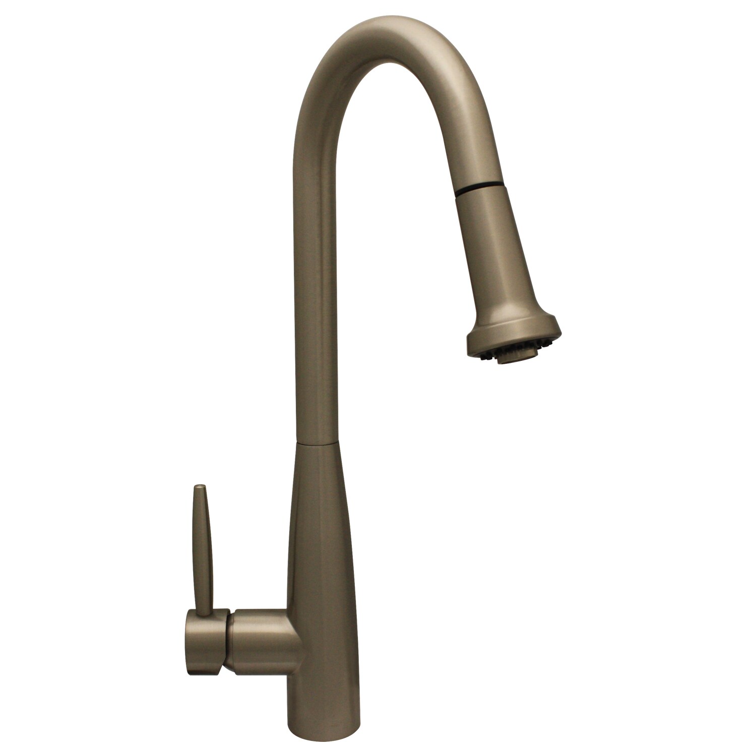 Whitehaus Collection Jem Collectin Single Hole Handle Faucet with a Gooseneck Swivel Spout and Pull-Down Spray Head