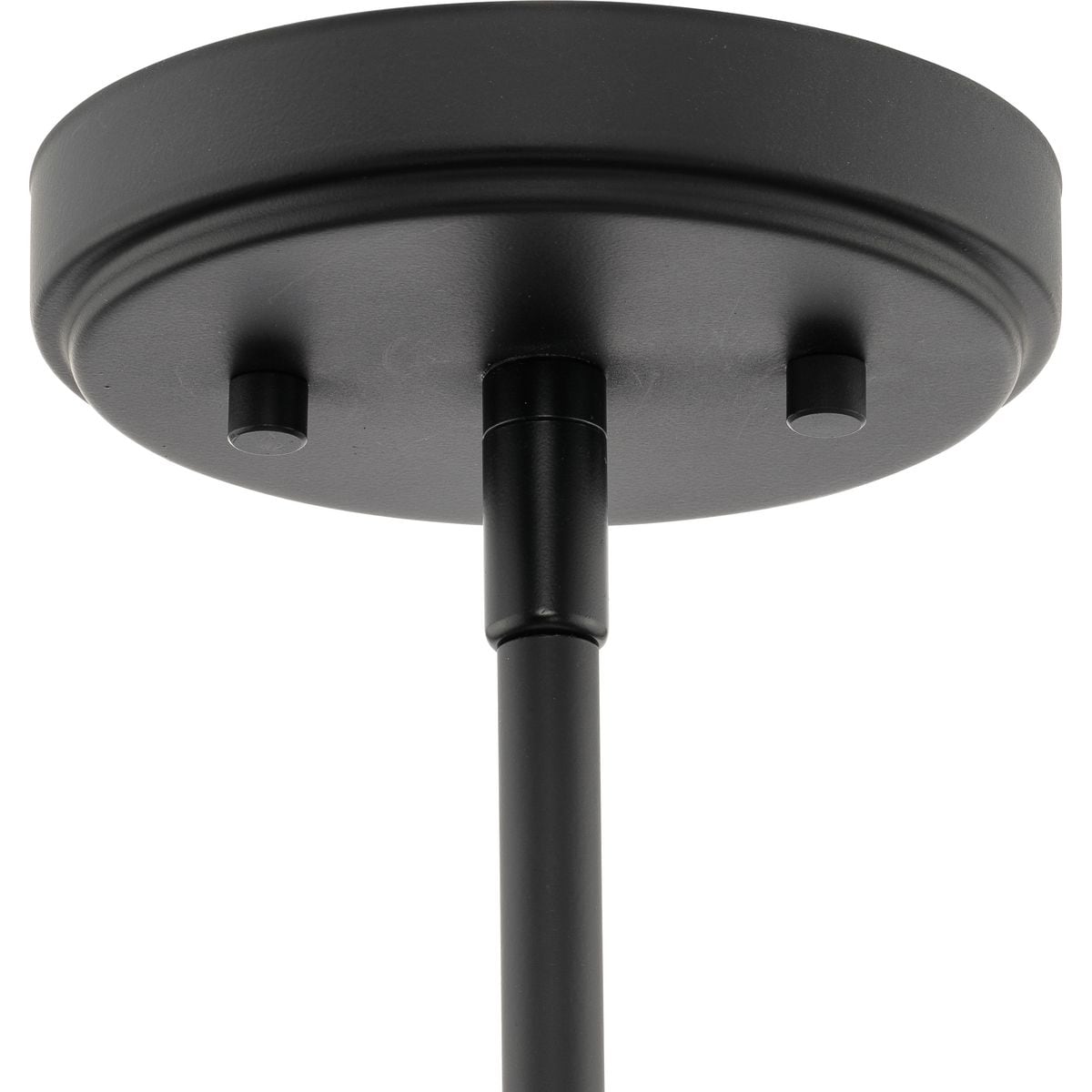 Matte Black Steel 6-Light Chandelier with Faux Alabaster Shades